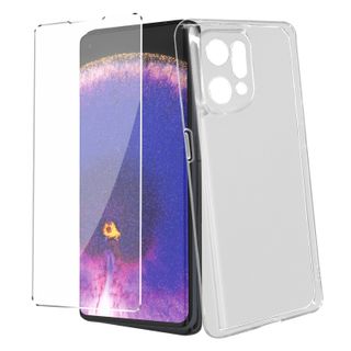 Kit Protection Complet Pour OPPO A58 5G : Verre Trempé + Coque Transparente Antichoc