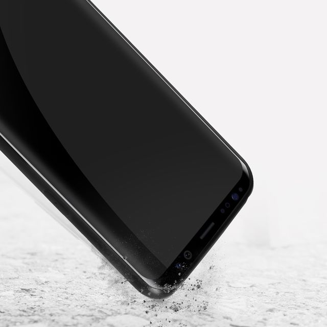 Protection intégrale Samsung Galaxy S8, Coque Silicone Noir Mate  Anti-traces + Verre trempé Biseauté Noir - Français