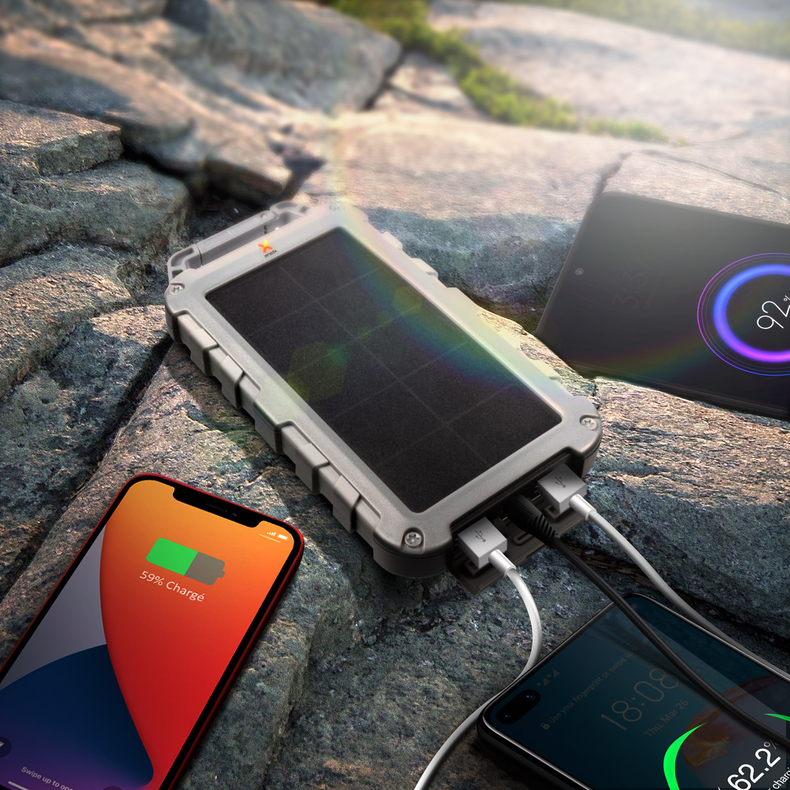 Power Bank Solare 50000mAh - Caricabatterie Portatile Con Luce LED - Ricarica Rapida Per Telefono, Ideale Per Campeggio E Emergenze - Foto 5