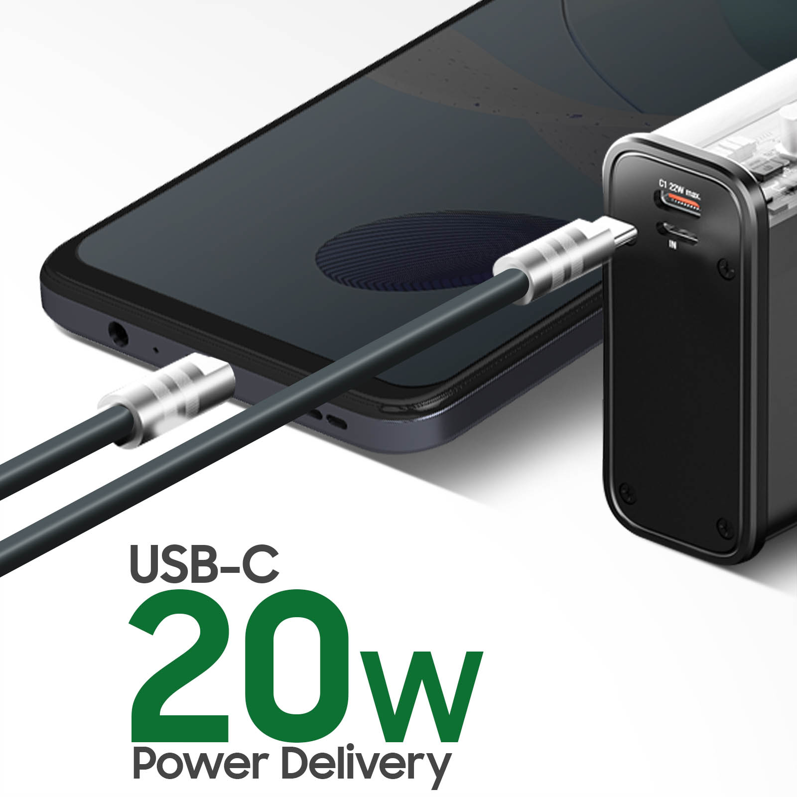 Power Bank 4 salidas USB Power Delivery 20W + Quick charge 22.5W