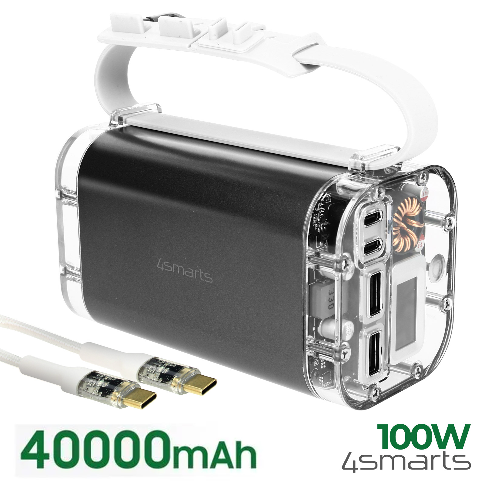 Batterie externe 60000mAh, USB + USB-C 65W - Lampe Torche, Swissten Power  Line