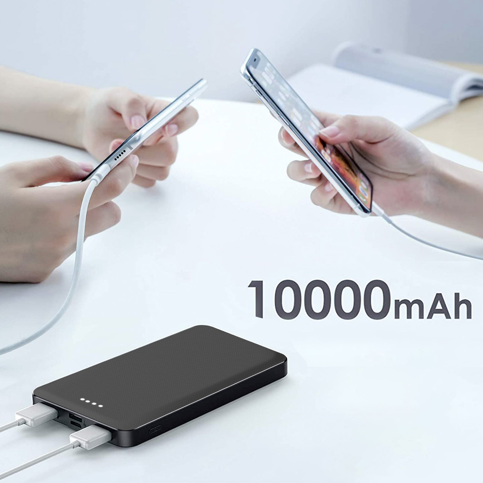 Batterie Externe de Secours 10000mAh, Charge Rapide 2x USB + USB-C, Bigben  - Noir - Français