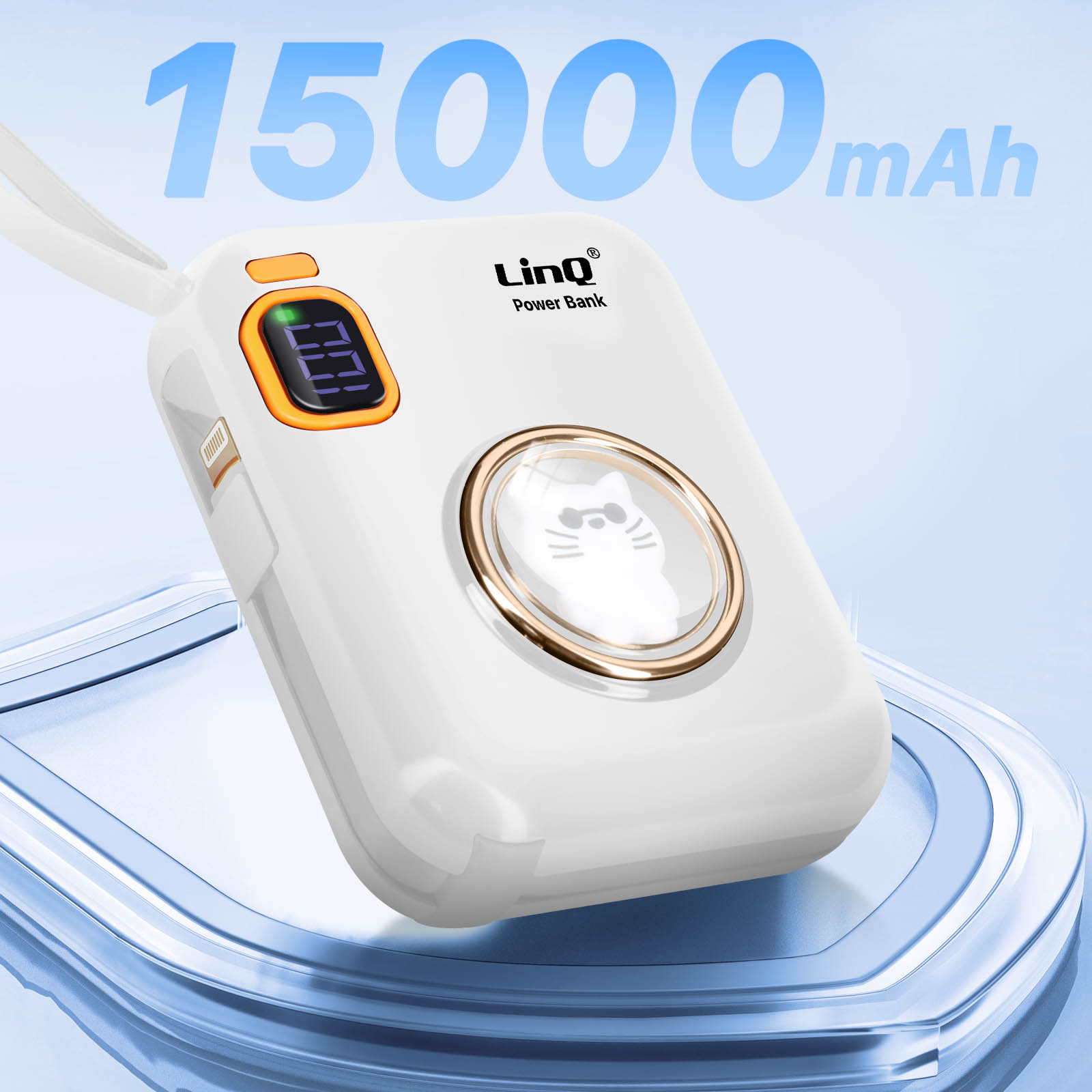 Batería externa MagSafe 15000 mAh USB-C Port Power Delivery 20W, LinQ -  Blanco - Spain