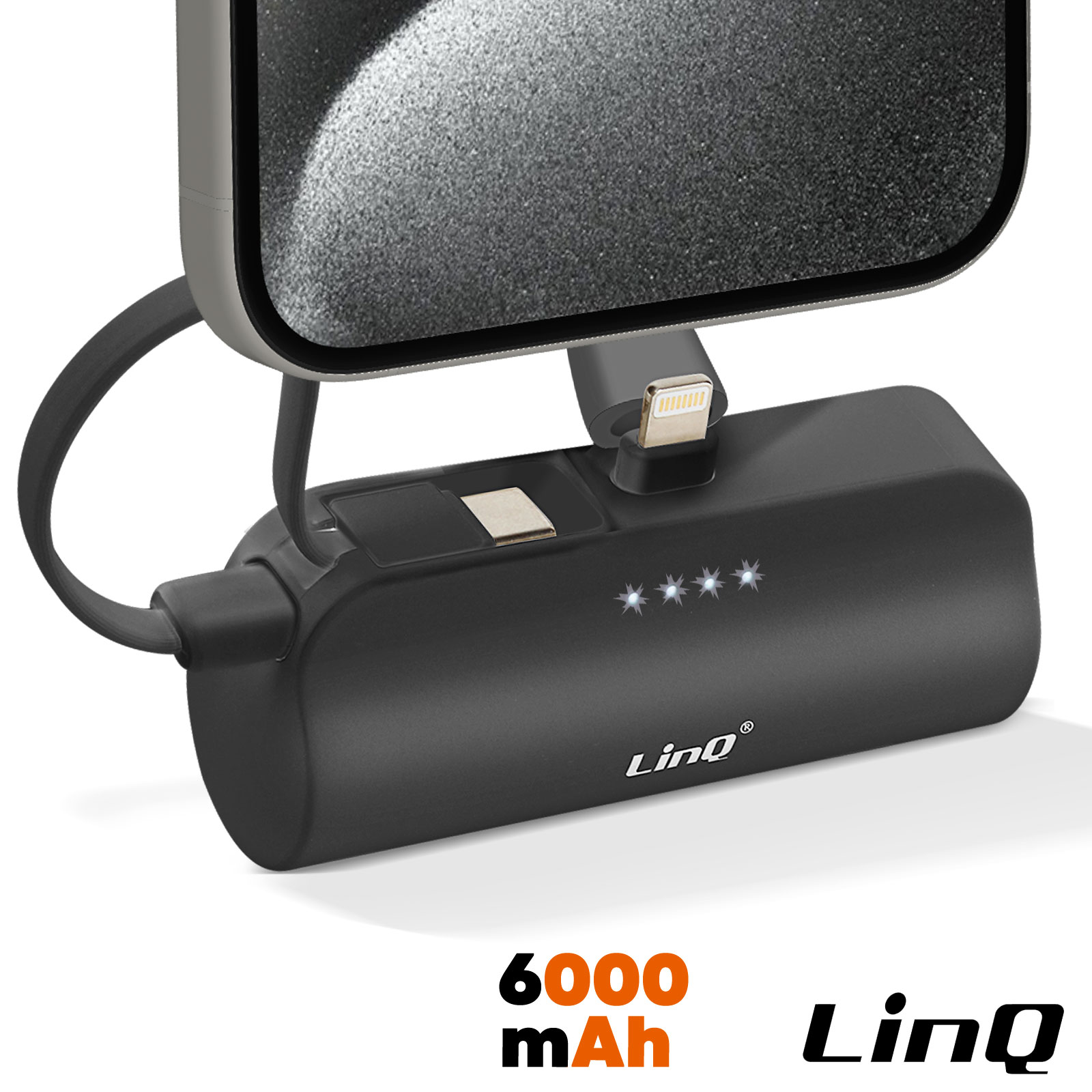 Cargador portátil negro, doble toma USB-C + Lightning, LinQ para Google Pixel  7a - Spain