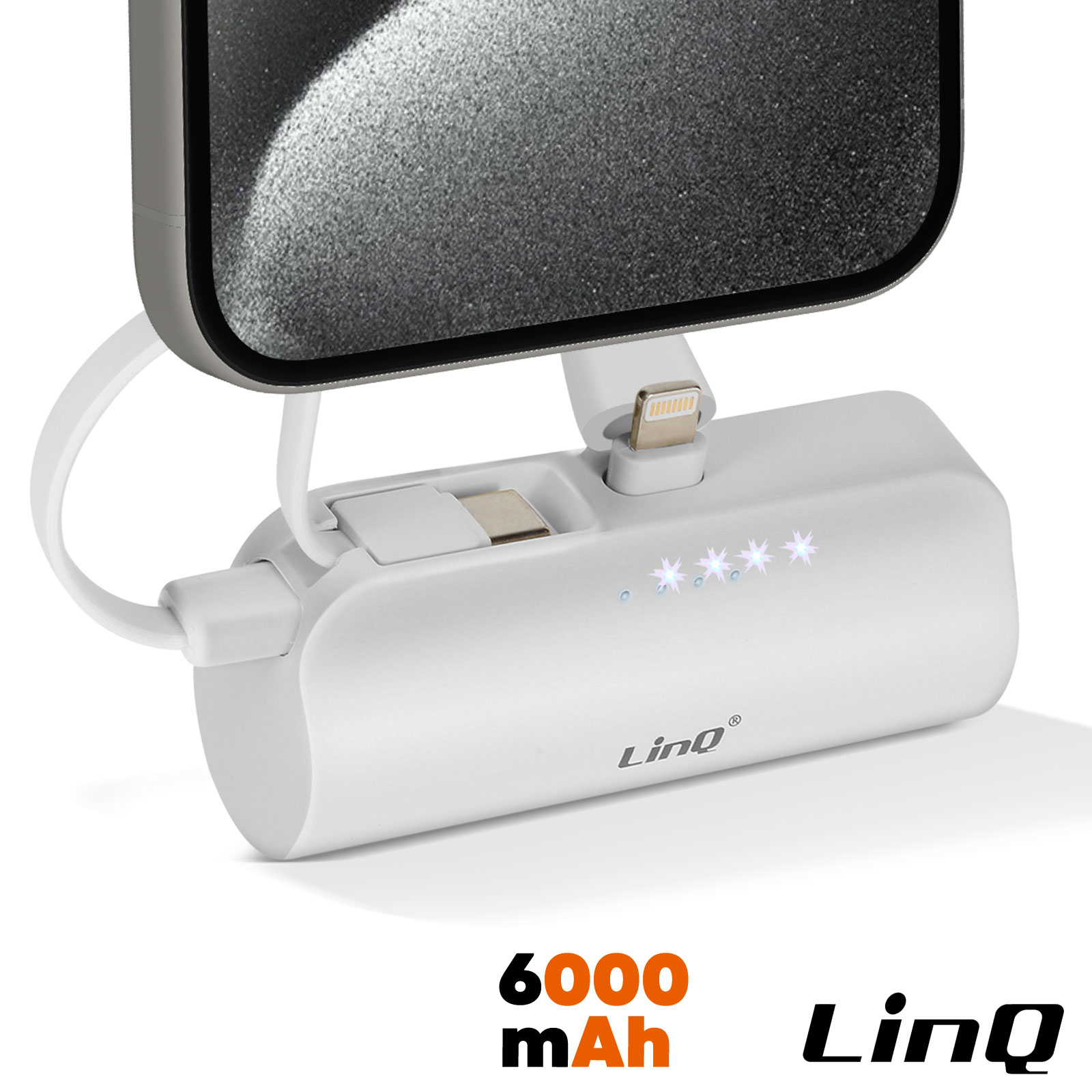 Batterie de secours Universel Chargeur Externe USB 1A 6000mAh LinQ Blanc et  gris Gris - Cdiscount Téléphonie