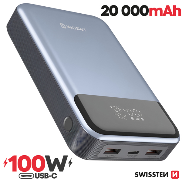 Batterie Externe Solaire 10000mAh, USB / USB-C + Charge Sans Fil,  Antichocs, Lampe Torche, Akashi - Noir