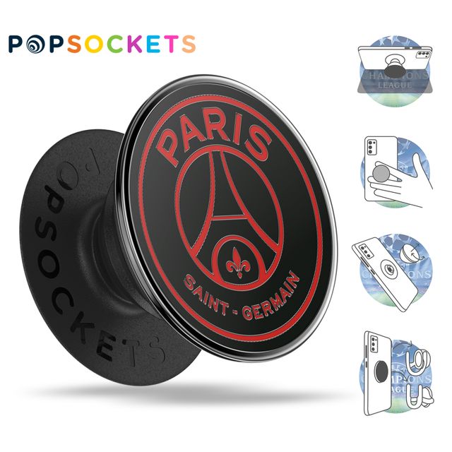 PopSockets PopGrip Support et Grip pour Smartphone et Tablette avec un Top Interchangeable Paris Saint-Germain Logo 