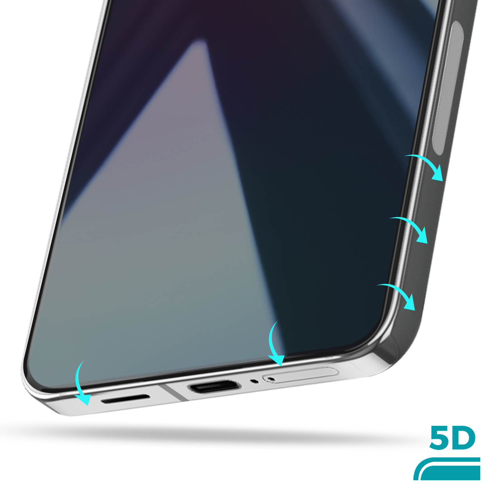 Verre Trempé Samsung S24 Bords Biseautés 5D Noir - Blueo - Français