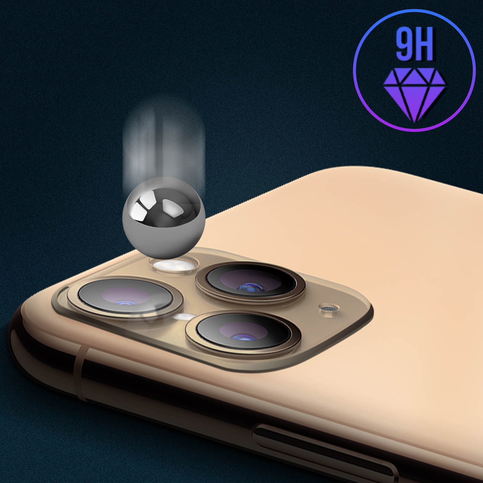 Film en verre trempé Anti-Choc pour Caméra Arrière iPhone 11 Pro / 11 Pro  Max
