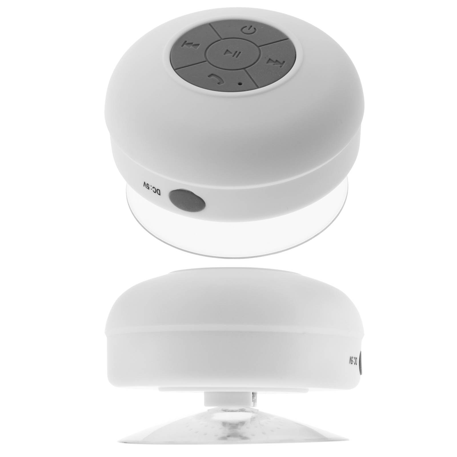 Accessoire téléphonie pour voiture GENERIQUE Enceinte Waterproof Bluetooth  pour Smartphone Ventouse Haut-Parleur Micro Douche Petite (BLANC)
