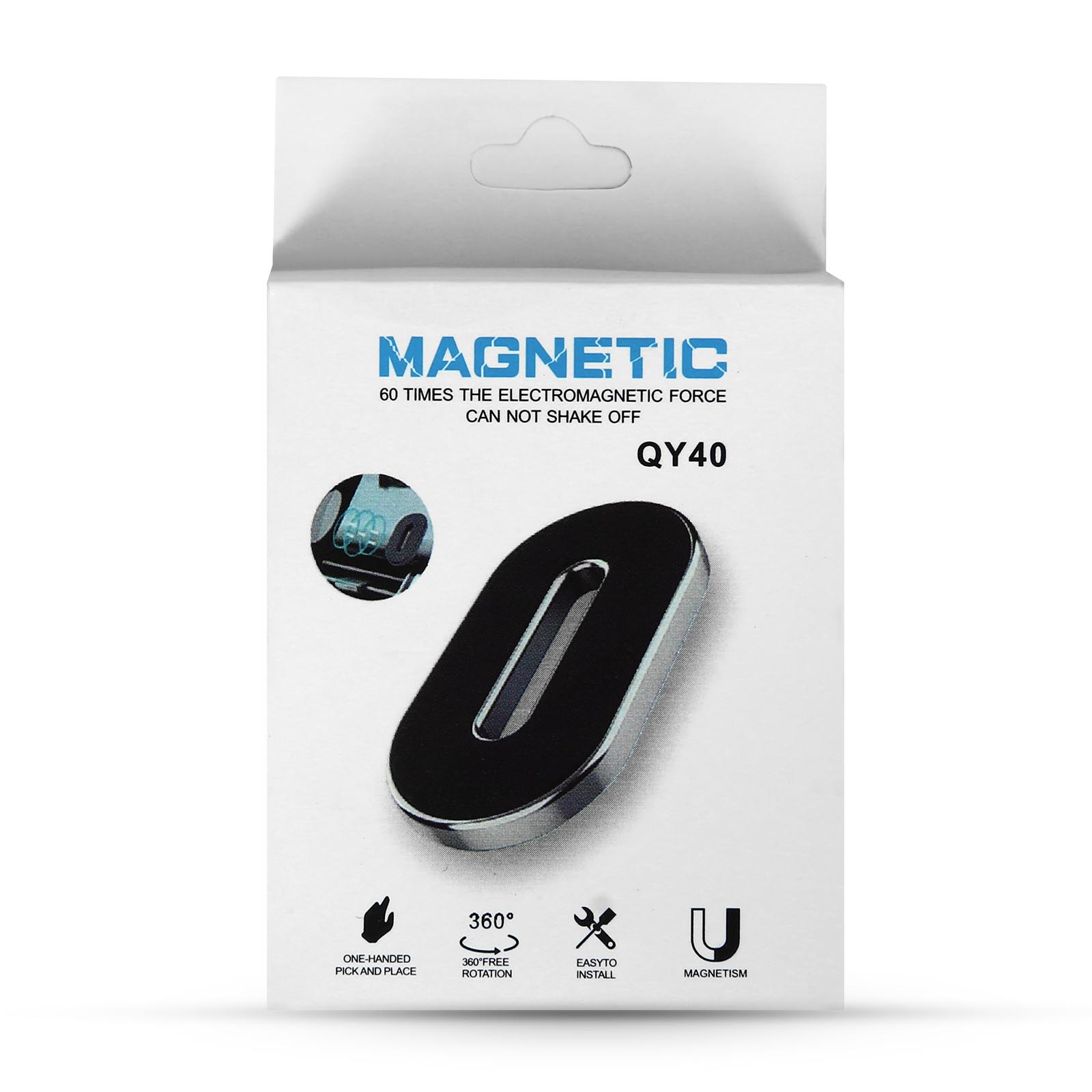 2pcs Argent Support telephone voiture magnetique adhesif puissant,Porte  Smartphone Voiture Aimanté Rotation 360° ,Compatible avec