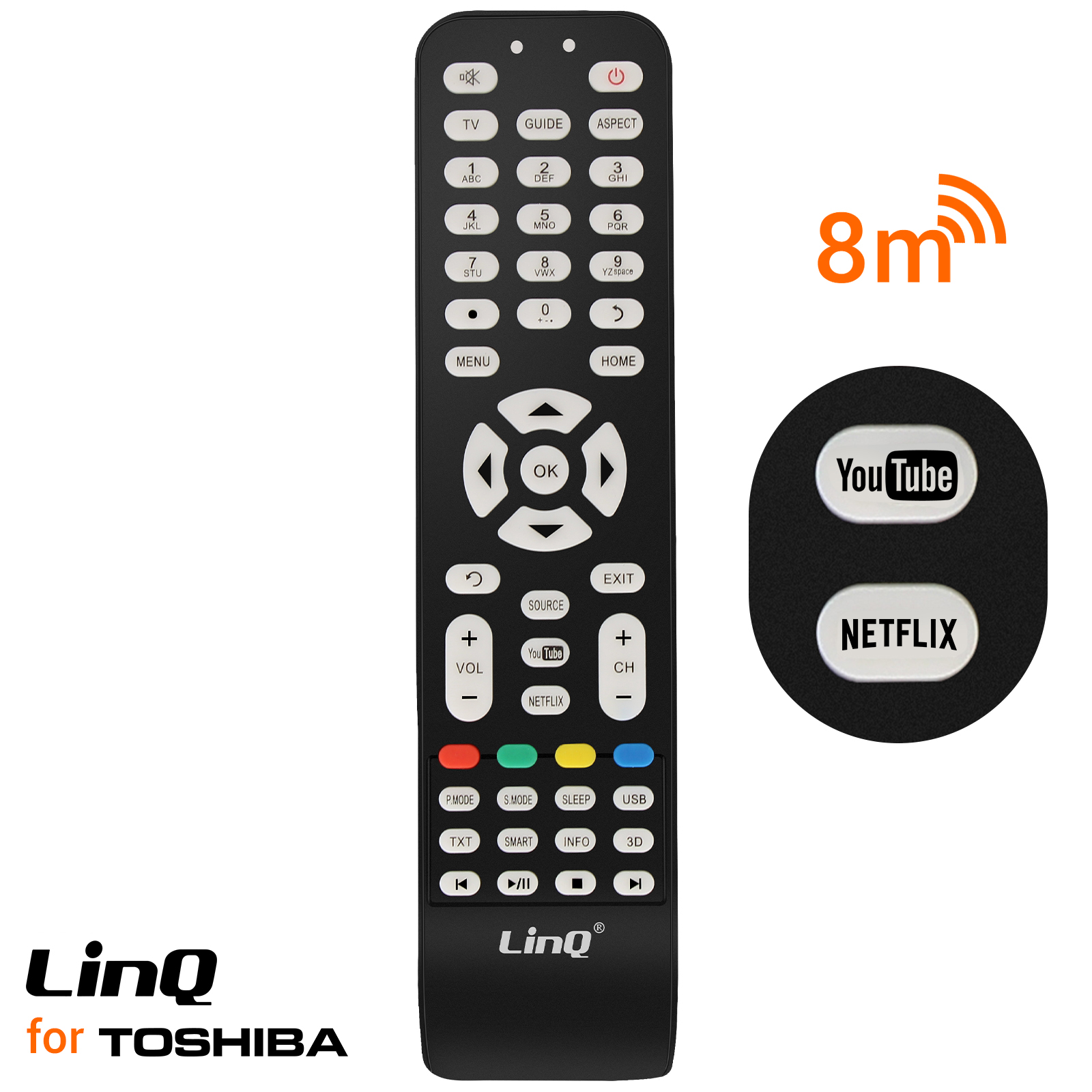 Télécommande Universelle Télévision p. TV Toshiba, LinQ - Noir - Français