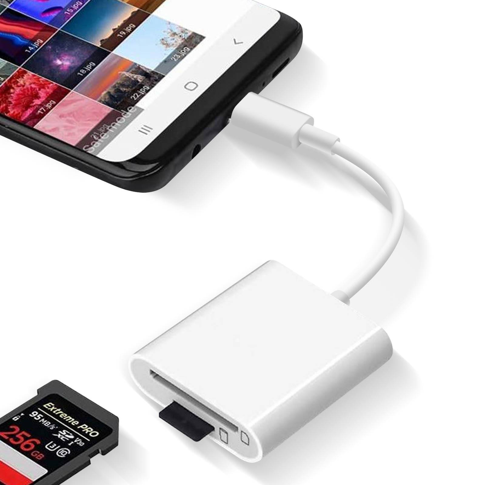 Accessoire pour téléphone mobile GENERIQUE Lecteur de cartes pour  Smartphone Micro-USB Android SD Micro SD USB Adaptateur Universel (NOIR)