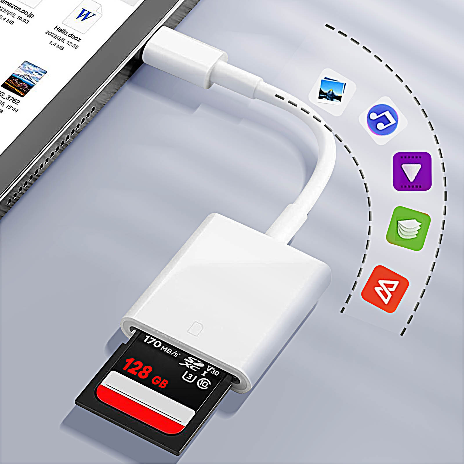 Lecteur Carte SD, Adaptateur USB-C - Blanc - Français