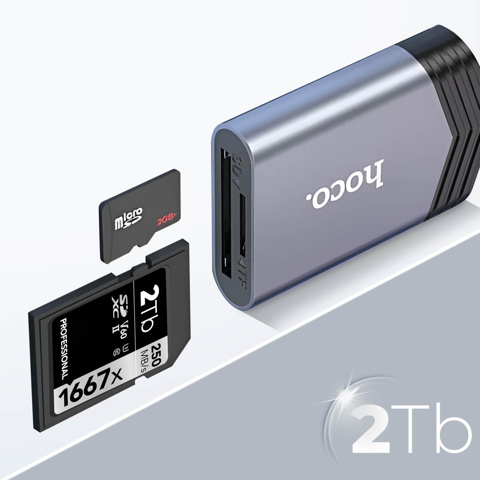 Lettore di schede USB-C per schede SD + micro SD (2TB) - Hoco - Italiano
