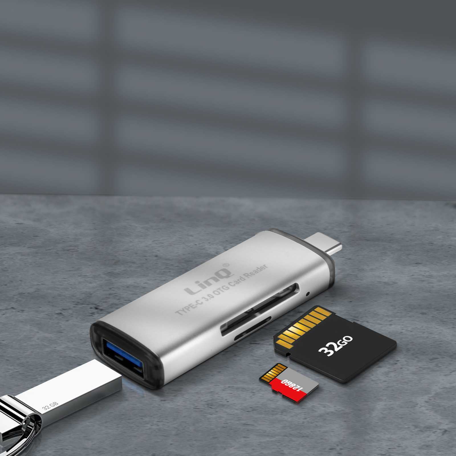 Lecteur de carte InLine® OTG Dual Flex pour SD et micro SD avec