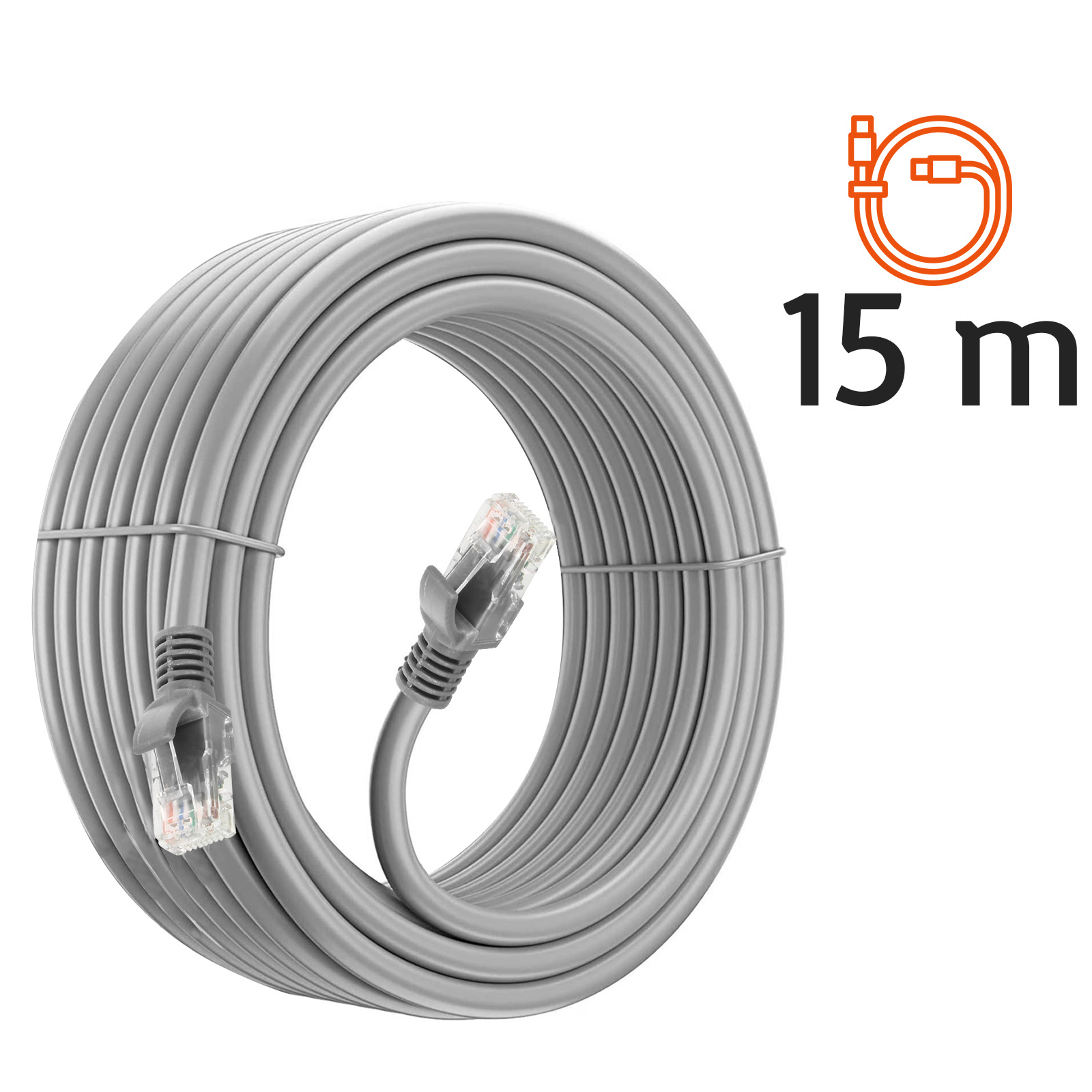 Cable Ethernet 15m, Cat 6 Cable RJ45 15m Haute Vitesse Câble