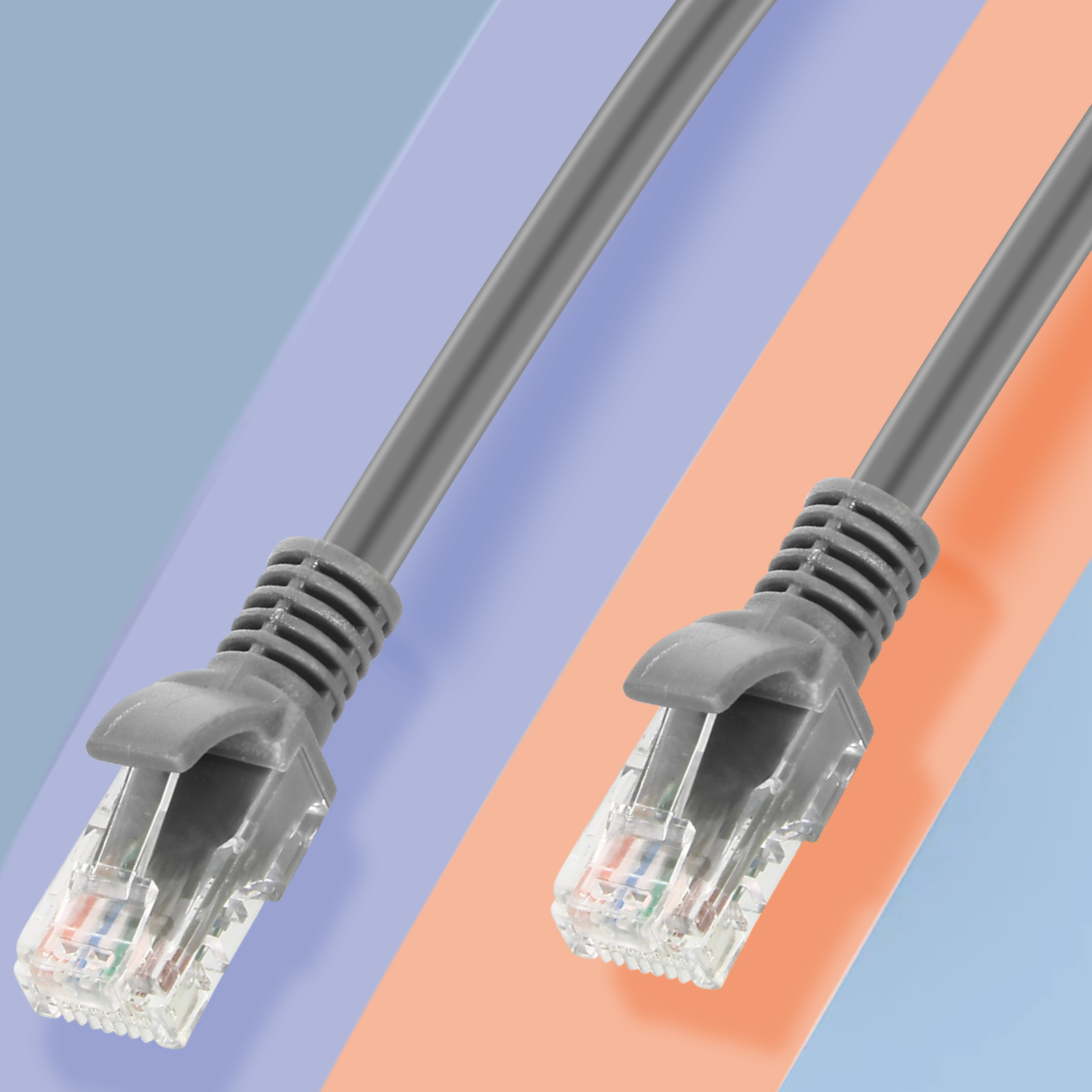 Câble Ethernet 5m, RJ45 Catégorie 6 Transfert 10Gbps - 250MHz, LinQ - Gris  - Français