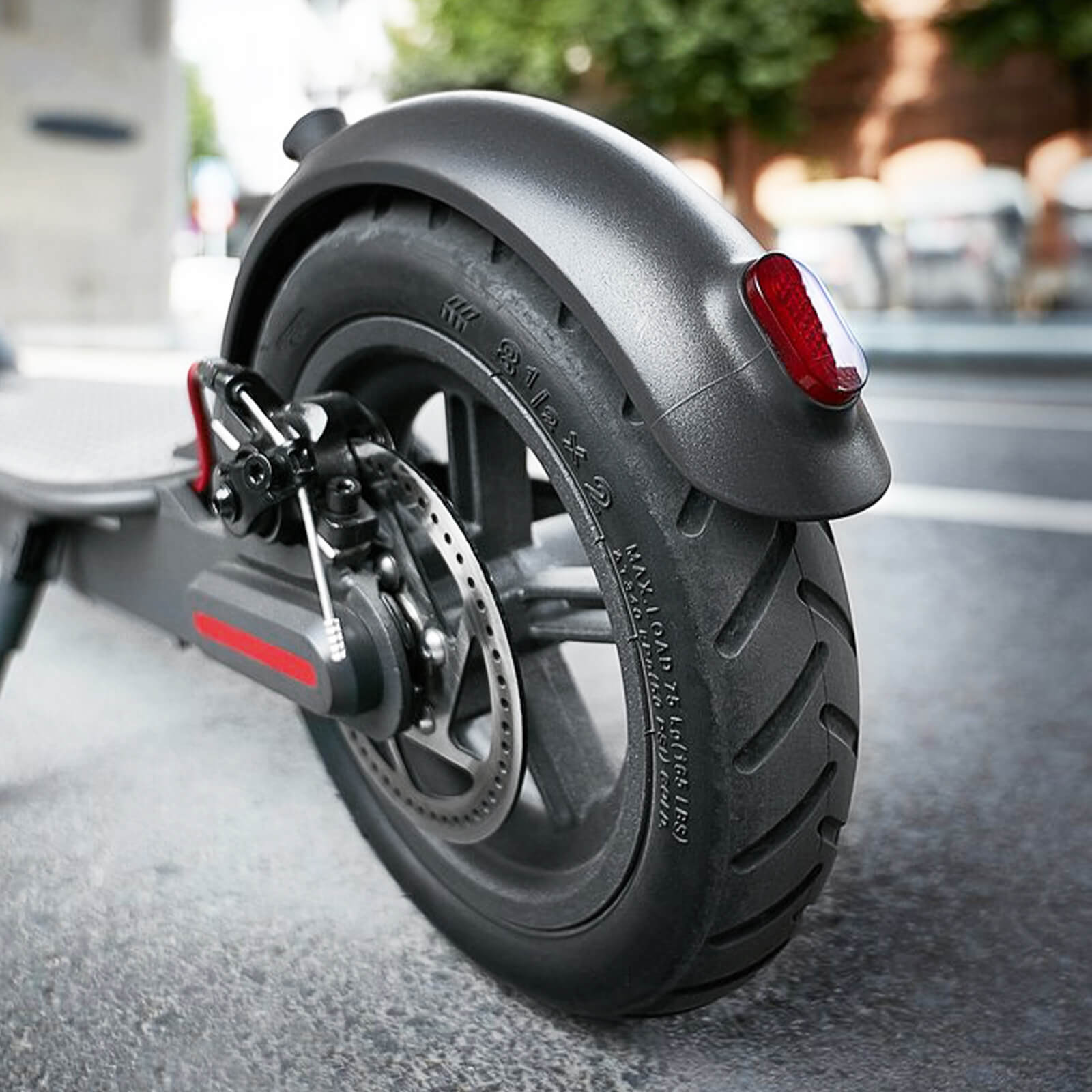 Roue complète MONORIM pour trottinette électrique roue arrière 8,5 Zoll  gris anodisé avec pneus sans disque de frein comme accessoire - très beau