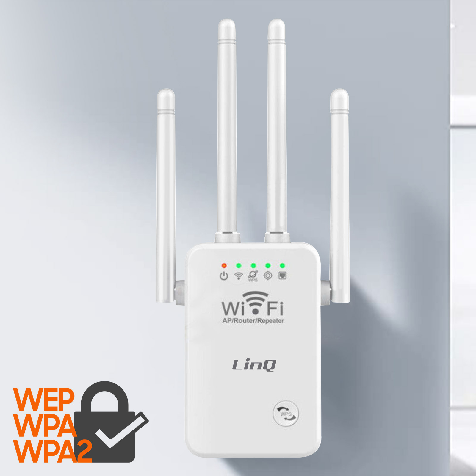 Répéteur Wifi Sans-fil Haute Portée 300Mbps, LinQ WLAN 500 - Blanc -  Français
