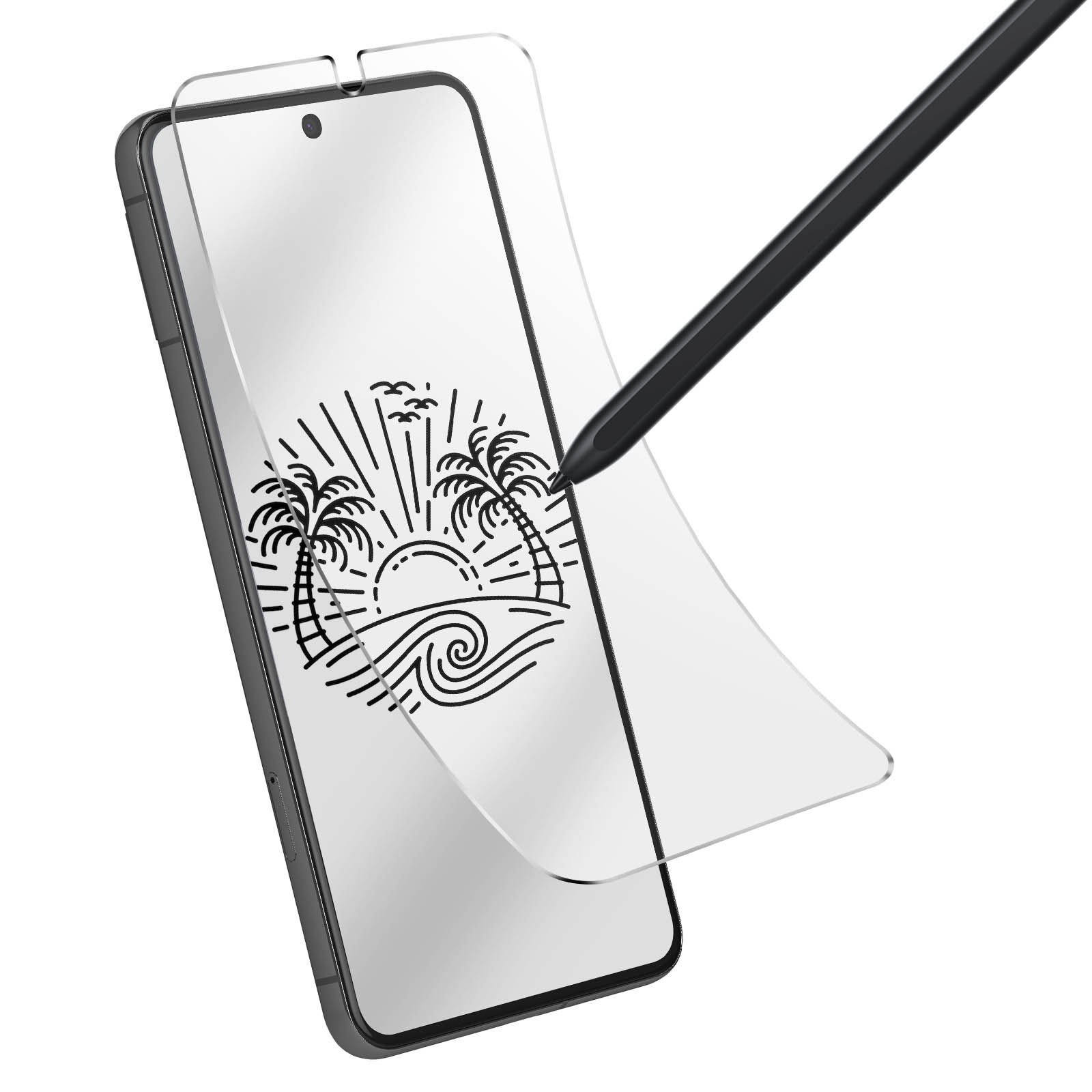 KARTXITAI Cover Compatibile con Google Pixel 8 Pro Custodia Trasparente Slim in Silicone TPU con Assorbimento degli Urti e Anti-Graffio-Stelle,luna,nuvole,cielo