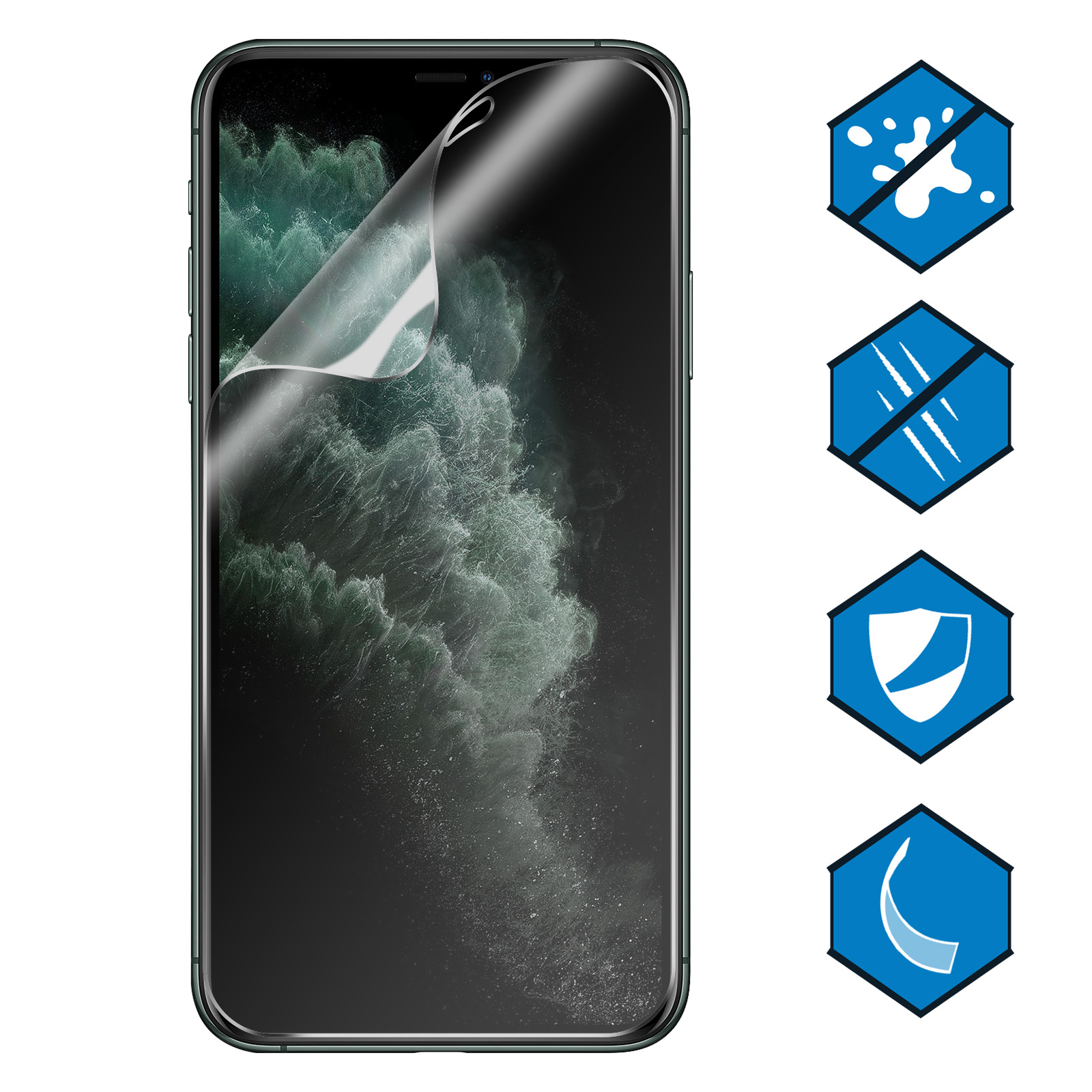 3x Verre trempé pour Apple iPhone XS MAX en TRANSPARENT avec NOIR 3x Film  de protection d'écran durci tempered glass plein écran d'une dureté de 9H