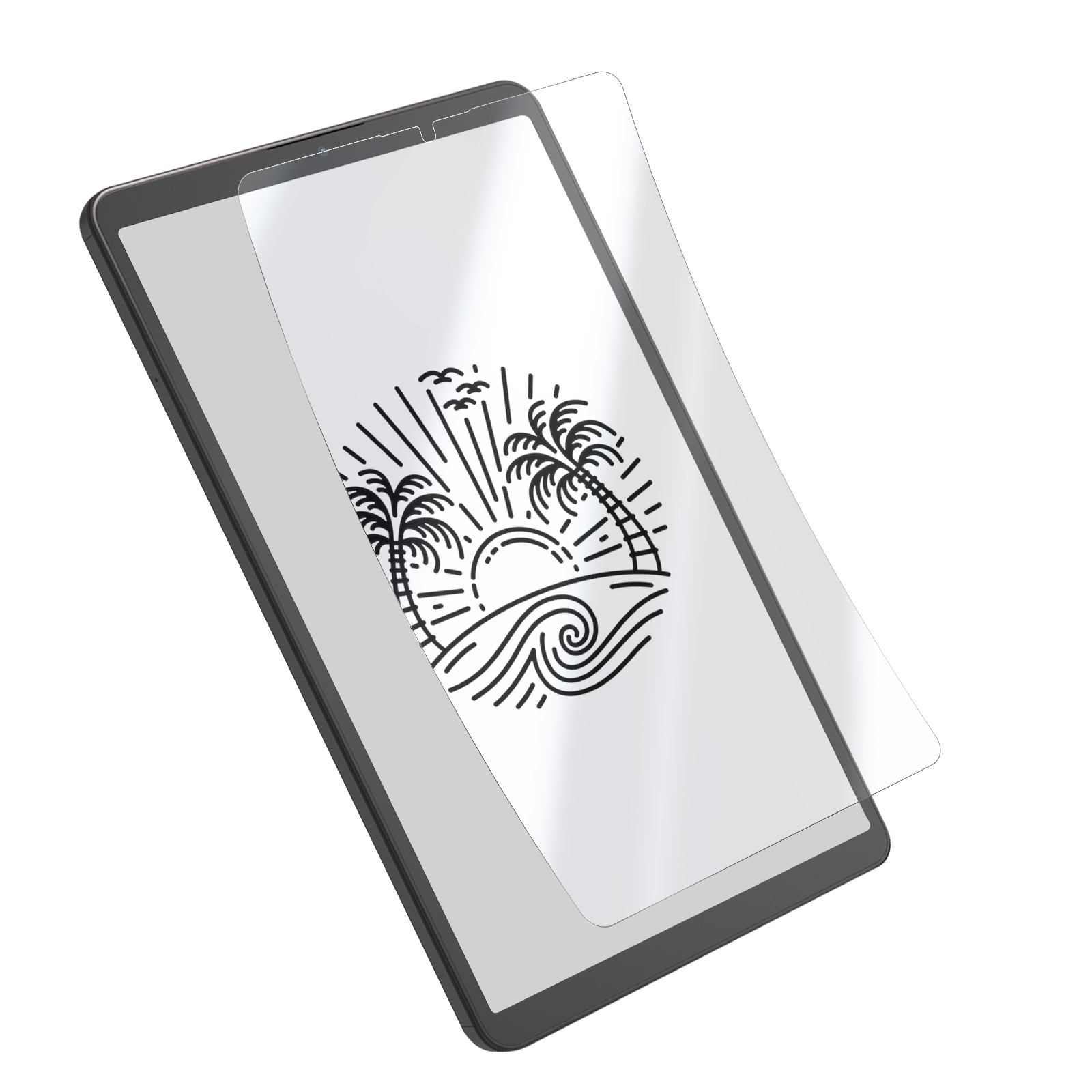 Pellicola schermo per Samsung Galaxy Tab A9, effetto carta speciale disegno  - trasparente - Italiano