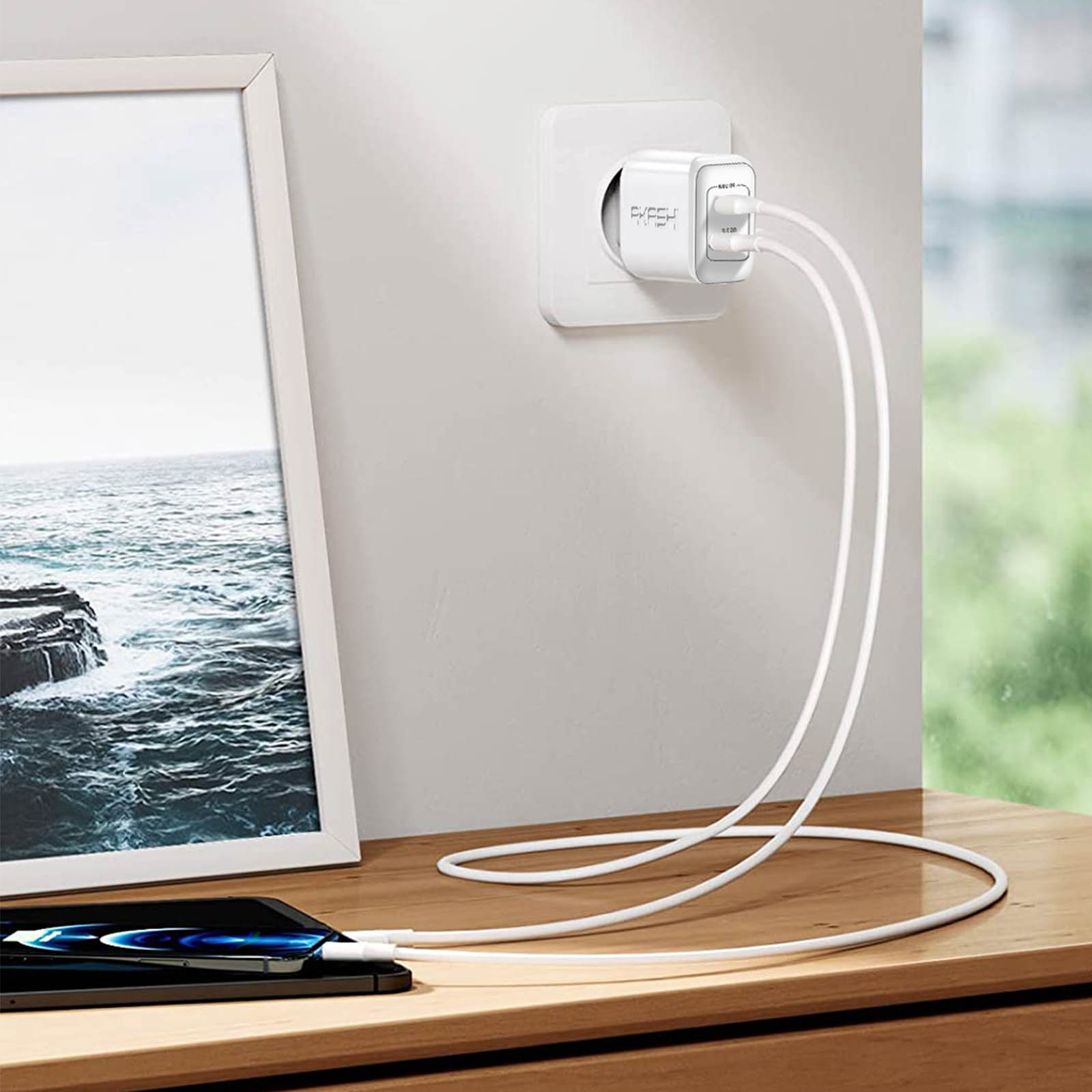 Prise secteur USB TYPE-C 20W Power Delivery - Blanc - Akashi    - Shopping et Courses en ligne, livrés à domicile ou au bureau, 7j/7 à la  Réunion