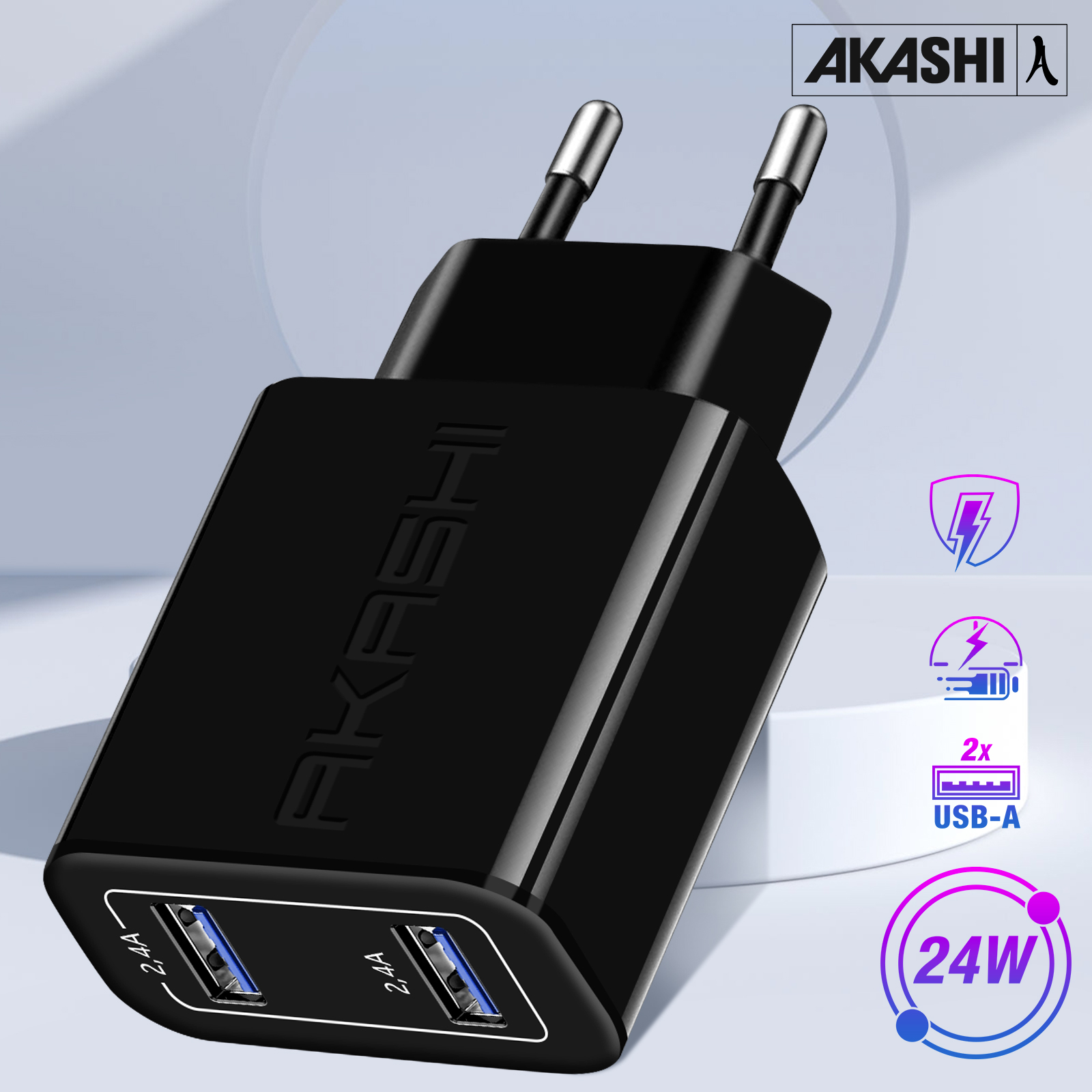 Akashi Turbo Chargeur Allume Cigare USB-C 37W + 2x USB-A - Chargeur Akashi  sur