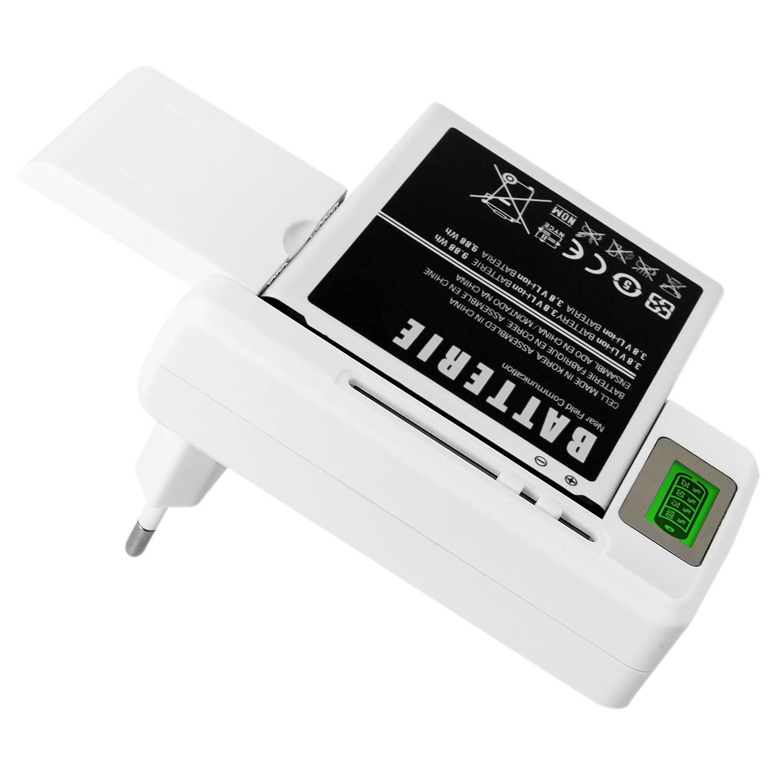 Caricabatterie universale con LCD + porta USB 1A - Italiano