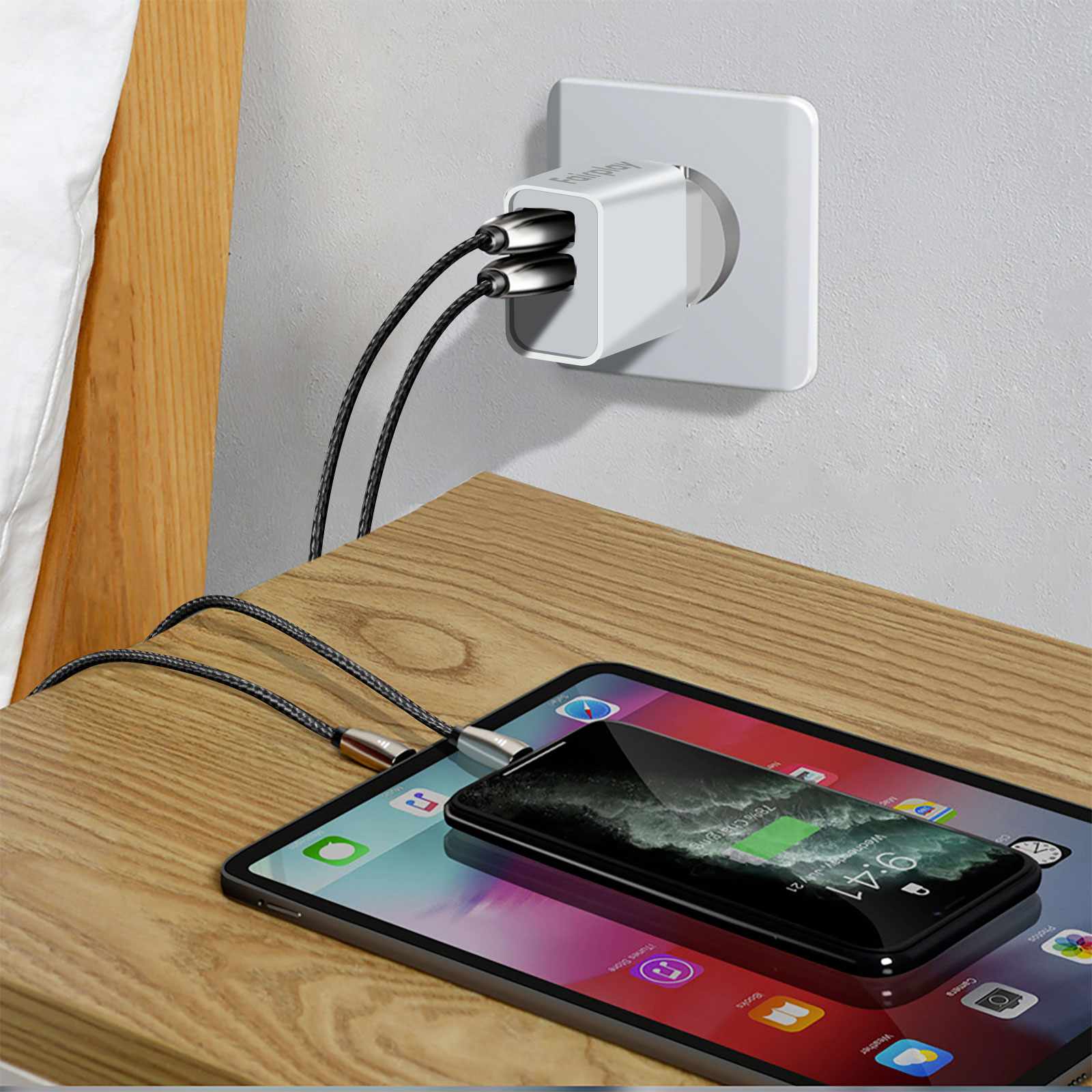 Pny chargeur secteur micro-usb avec câble intégré pour téléphone portable /  tablette 12 w blanc PNYCHARGMICROUSB - Conforama