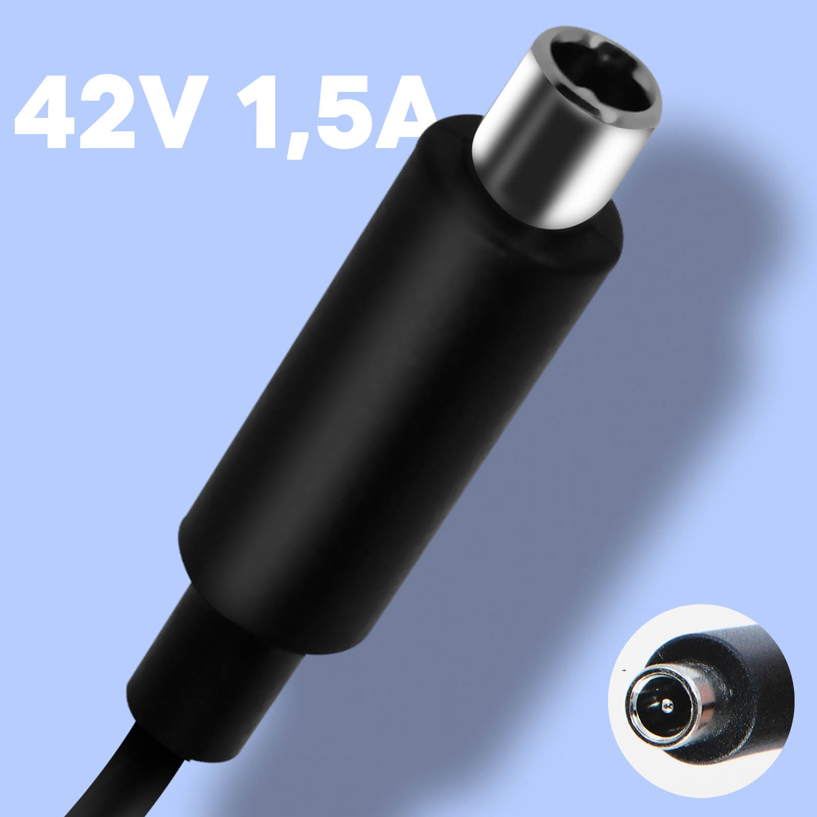 Chargeur pour Trottinette 42V - 1.5A, Puissance 63W, DC 5,5 x 2