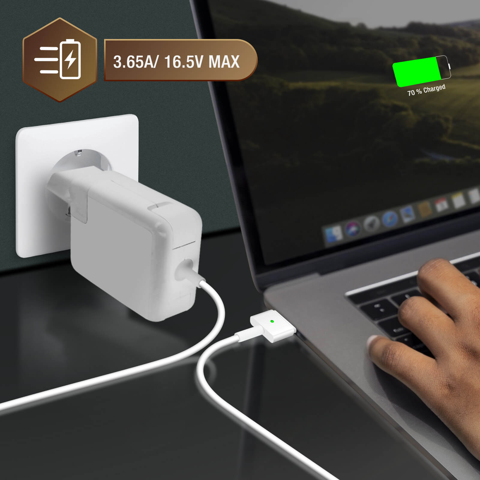 Chargeur Secteur Macbook Pro 13 MagSafe 2 60W / 16.5V 3.65A LinQ