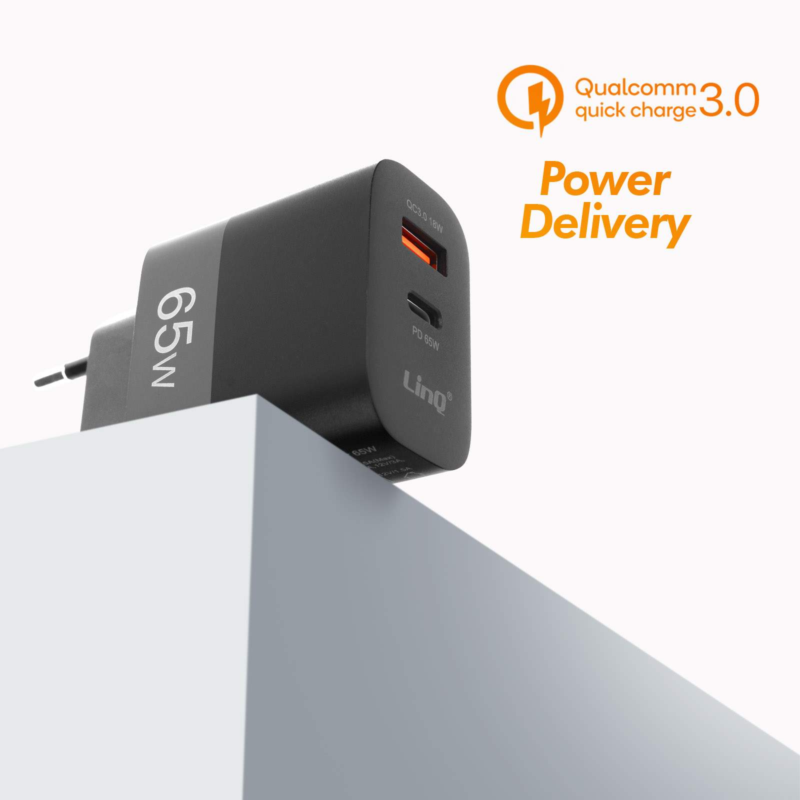 Chargeur secteur USB C Power Delivery 65W, LinQ p. Ordinateur portable -  Français