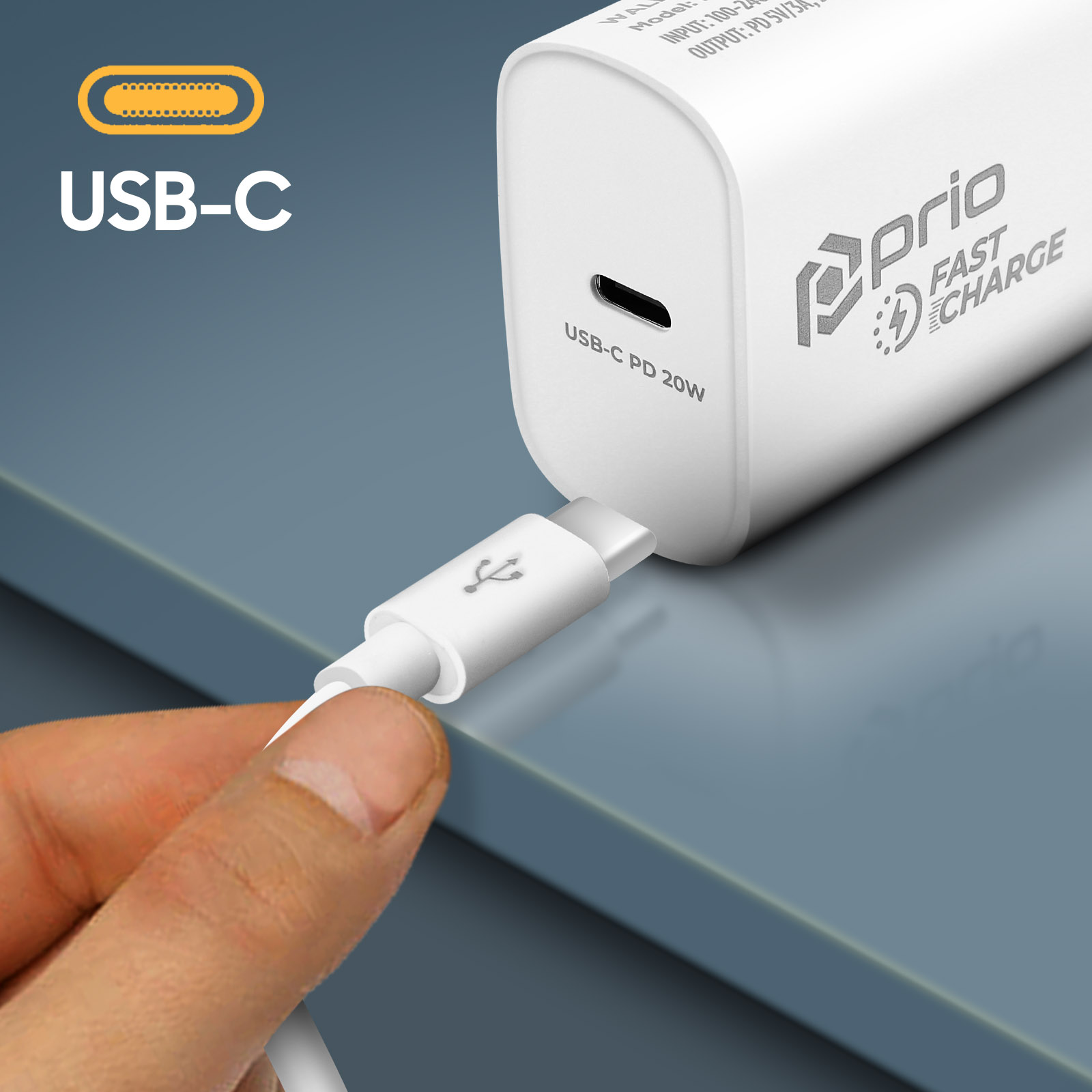Chargeur Secteur USB-C Power Delivery 20W Charge Rapide - Blanc - Français