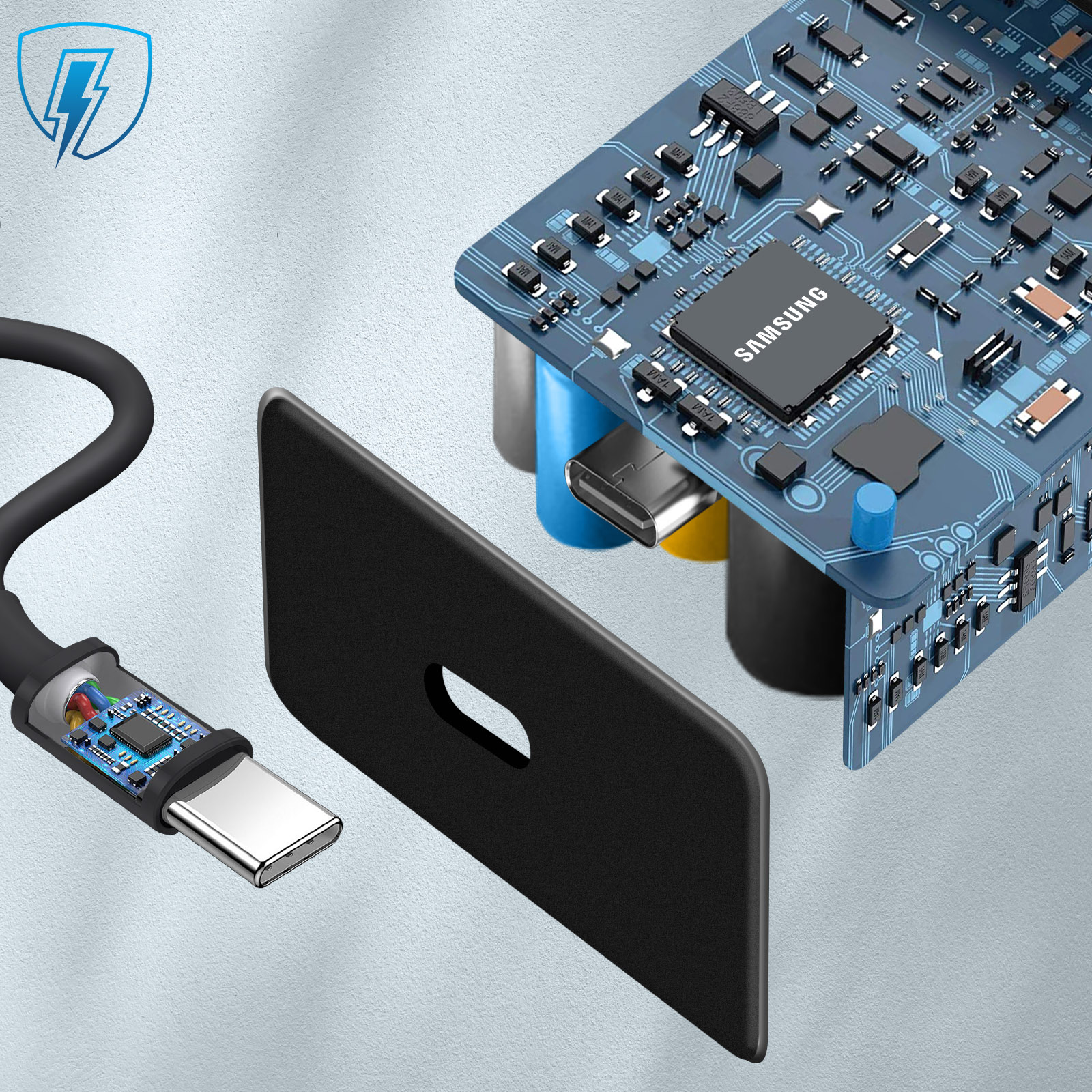Cargador USB Samsung Tipo-C 15W Negro