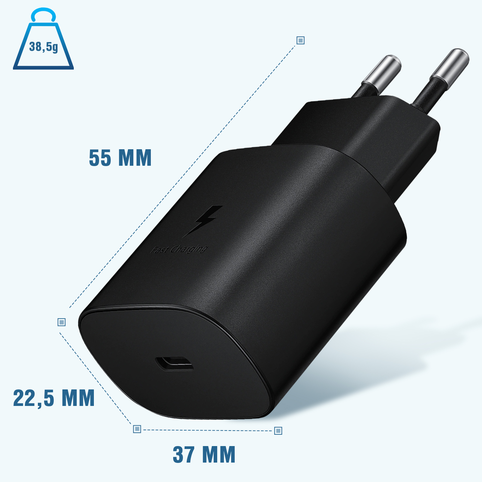 Samsung ﻿Adaptateur secteur original - Chargeur - Connexion USB-C - Charge  rapide - 15W - Noir