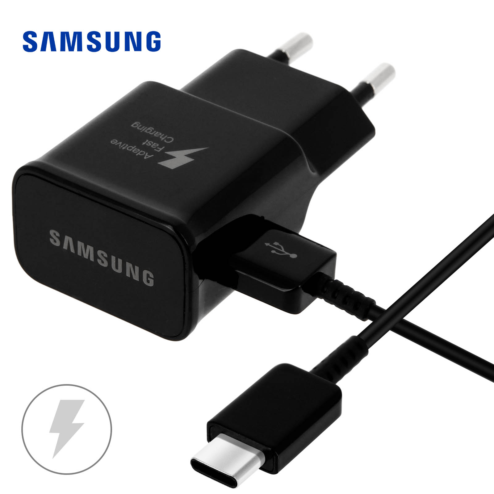 Chargeur secteur Samsung EP-TA20 1.67A + Câble USB-C Samsung EP-DG950 - Noir