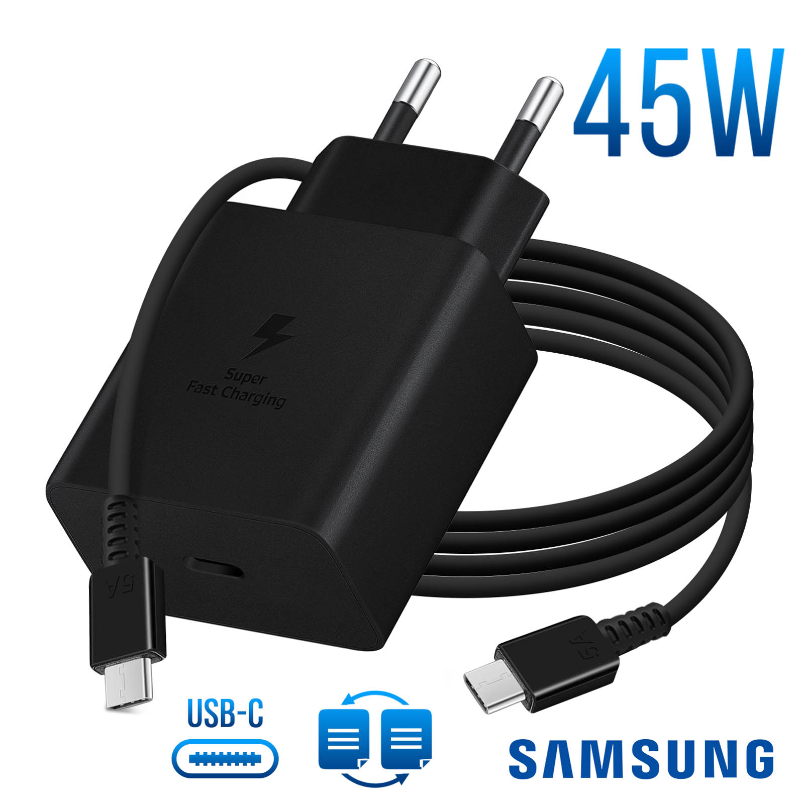 Chargeur USB C pour Chargeur Samsung Charge Rapide 45W avec Cable