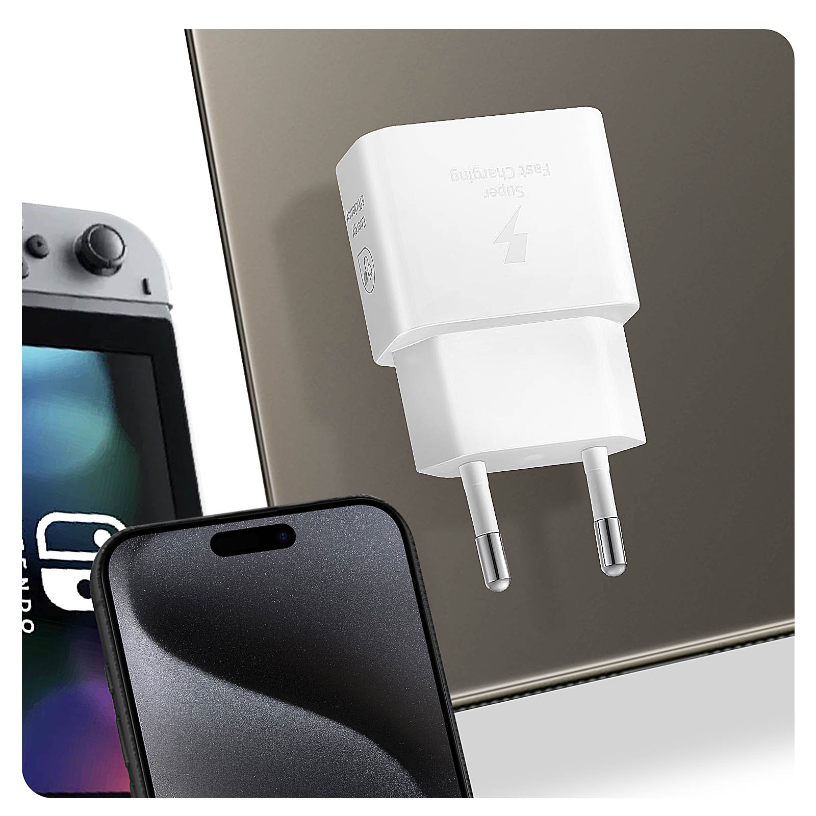 Chargeur secteur USB-C 25W, Technologie GaN - Produit officiel Samsung,  Blanc