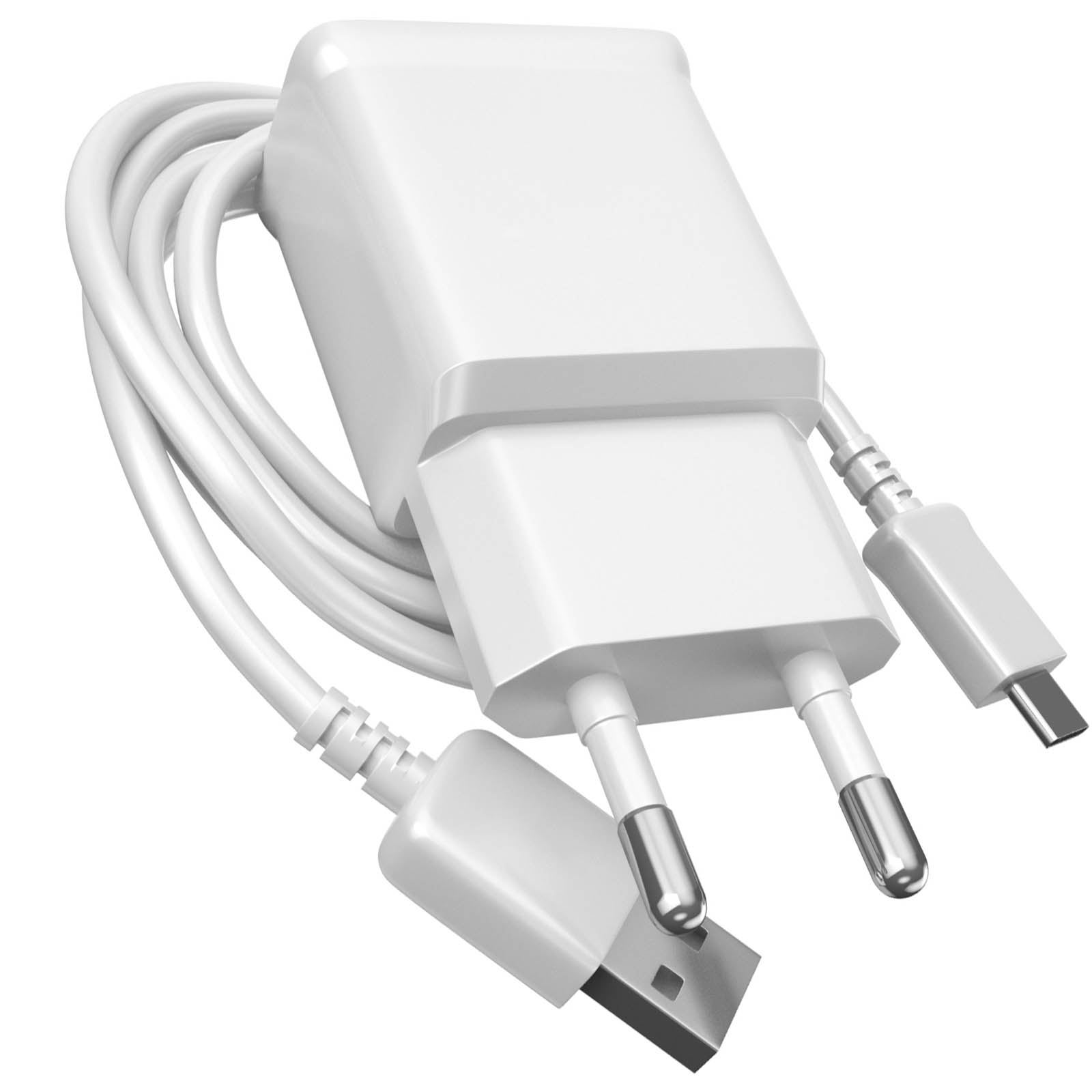 Chargeur secteur d'Origine Samsung USB 8W, Câble USB vers USB-C inclus -  Blanc - Français