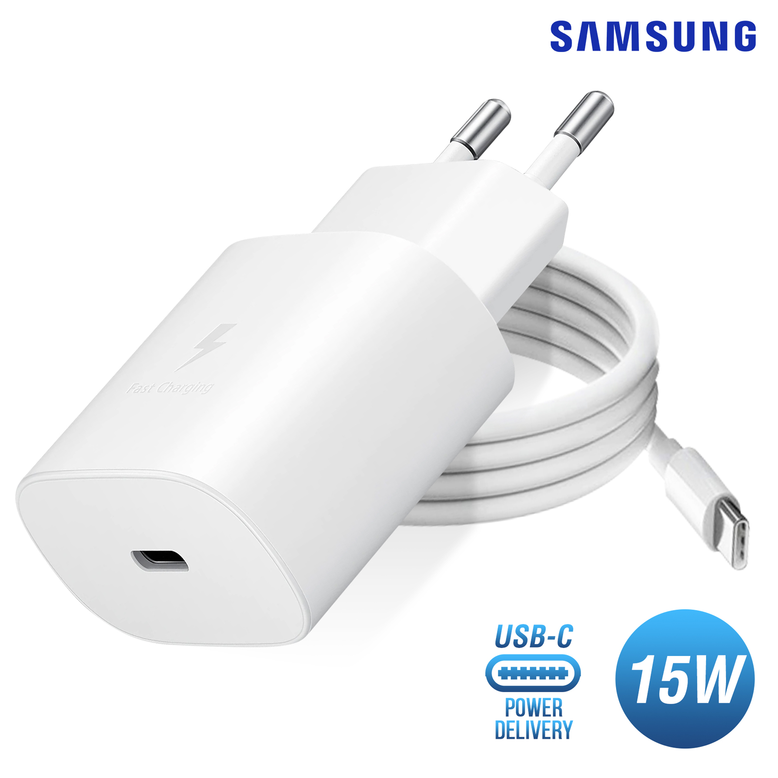 Chargeur rapide USB C pour Samsung Galaxy, adaptateur secteur, 15W