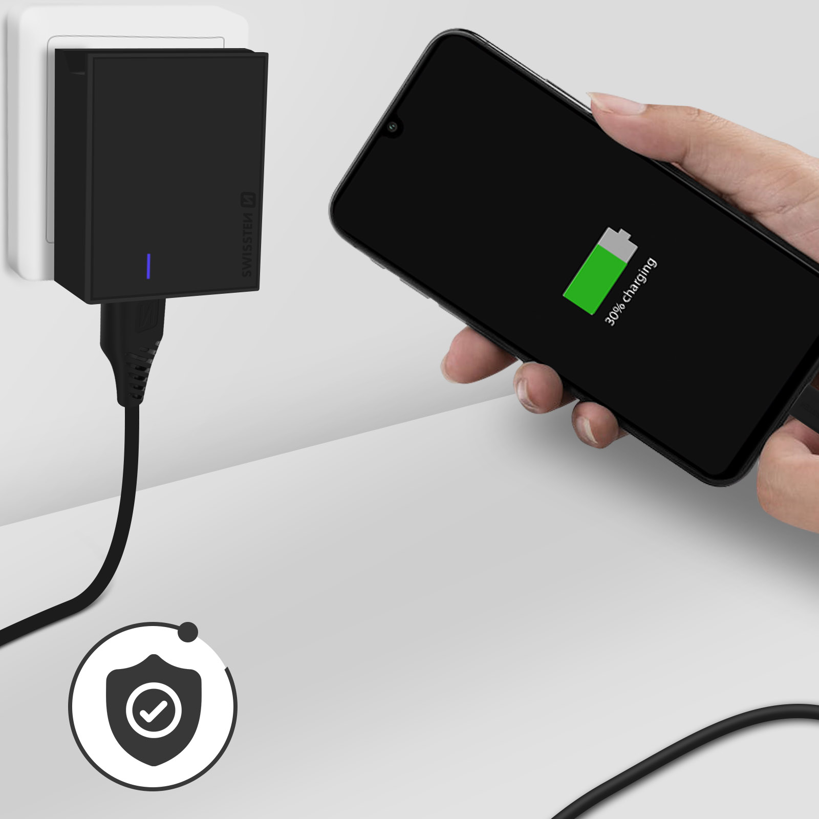 Mecanisme Chargeur Usb Double Anthracite Alyans +Support - Mr