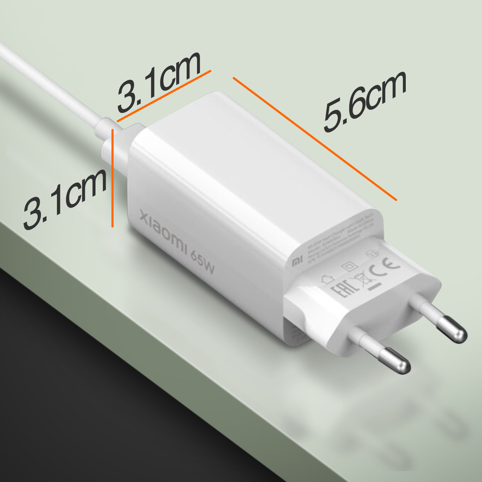 Chargeur Xiaomi - USB-C / USB-A - Chargeur Rapide 65W - Power - Wit