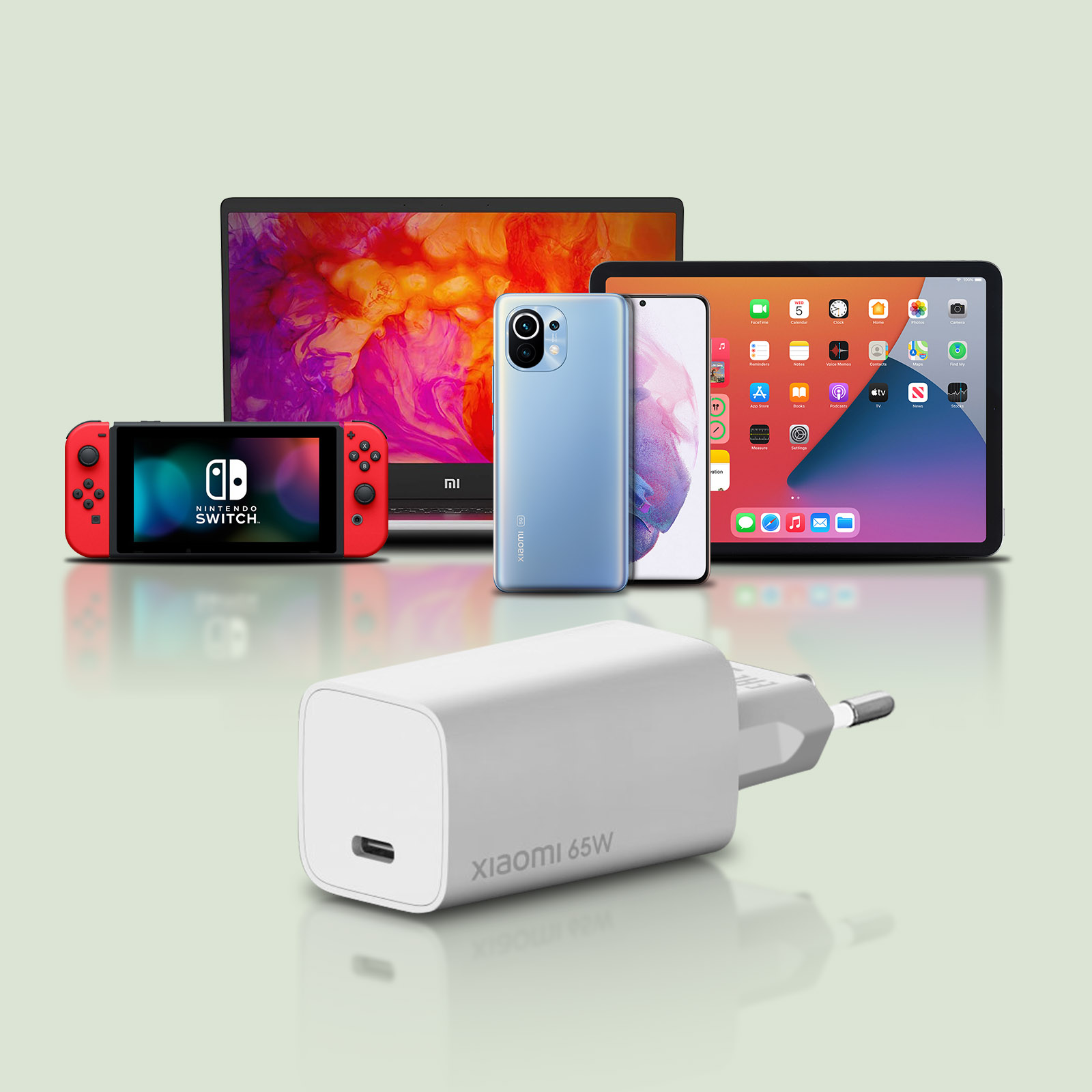 Xiaomi Mi USB-C Chargeur Rapide 65W Blanc 