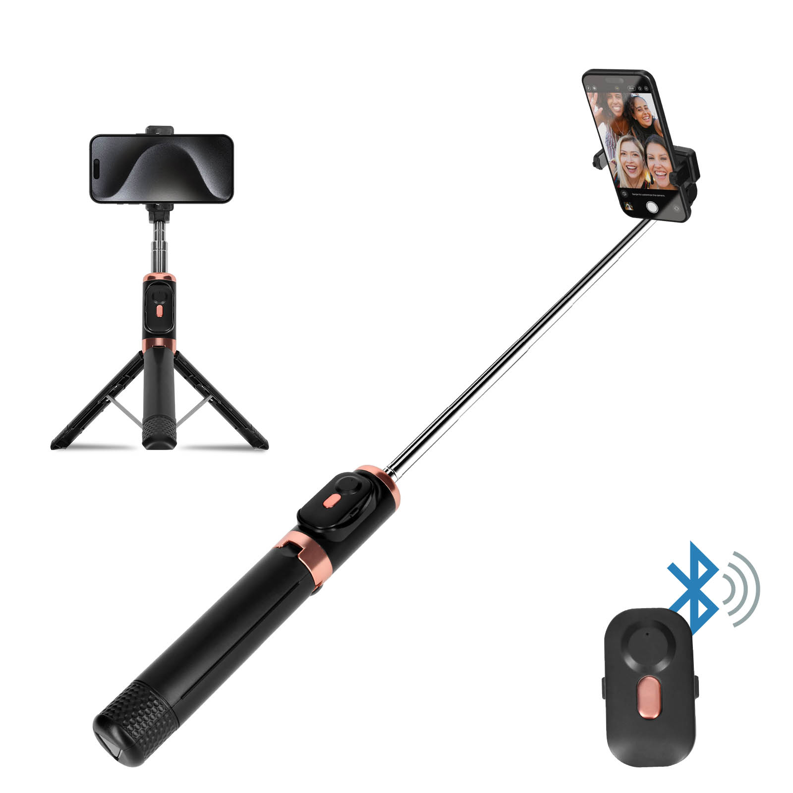 Perche Selfie, Trépied Bluetooth Télescopique Extensible pour
