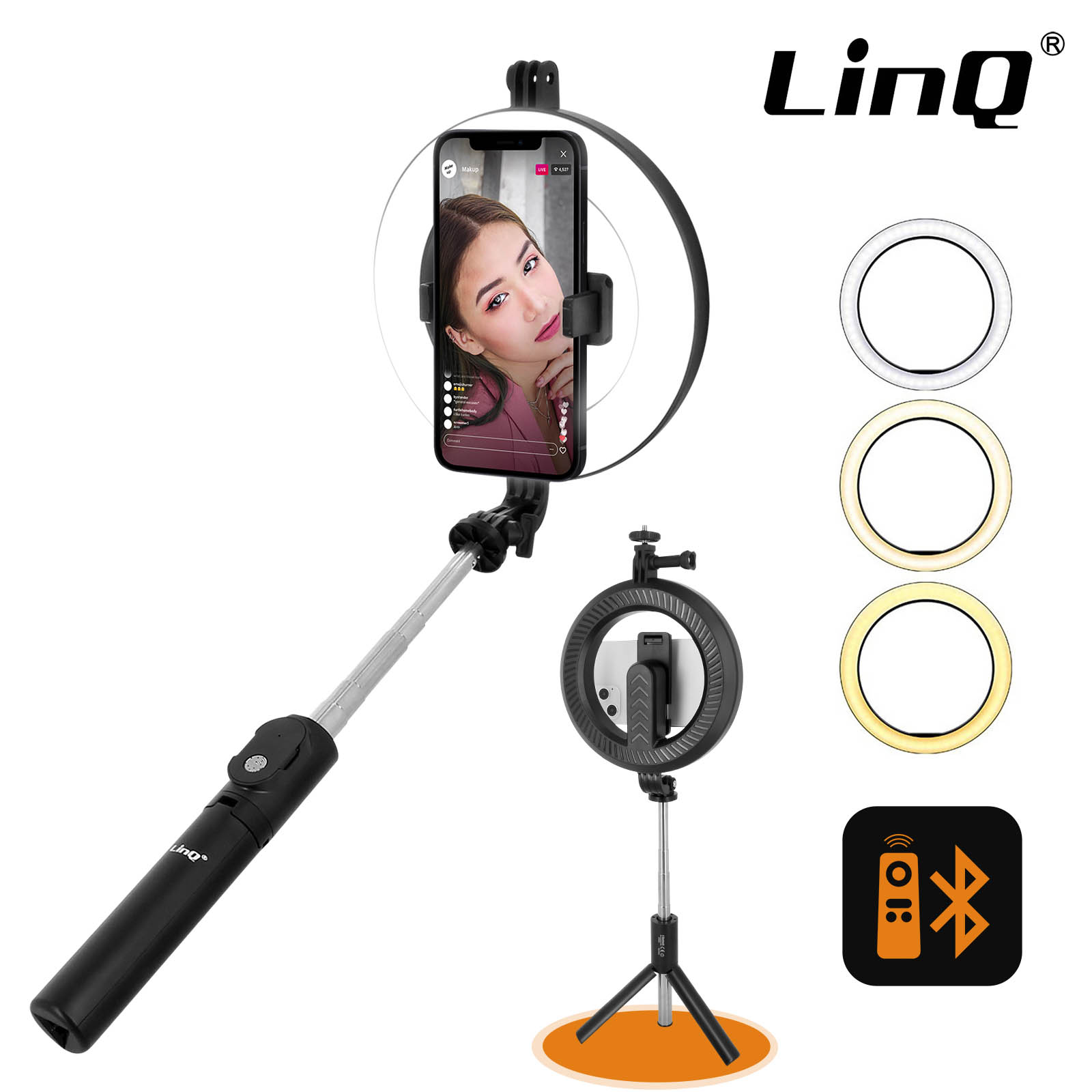 Perche à selfie stabilisateur compatible Bluetooth® - La communication par  l'objet - Promedif