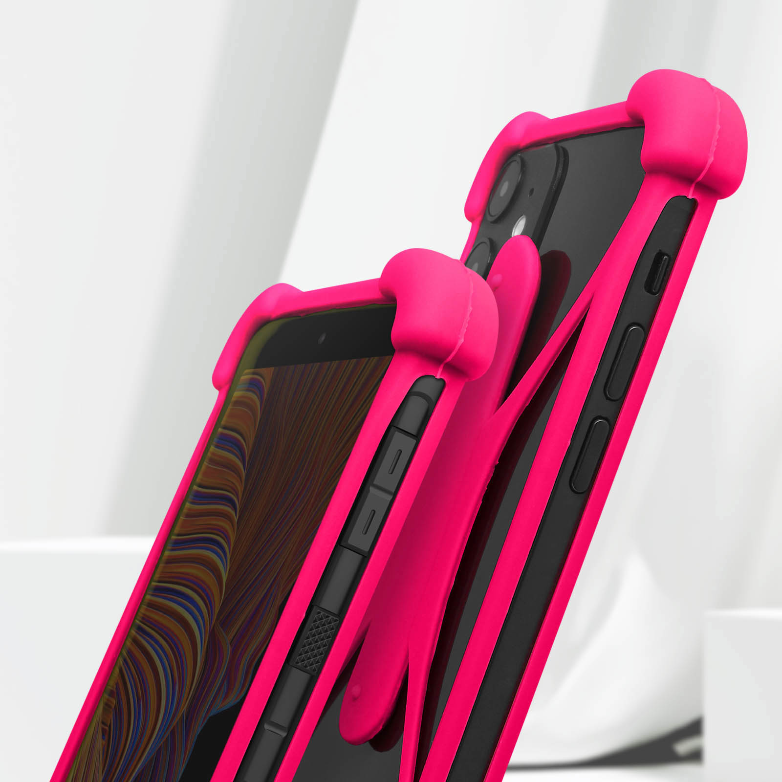 Carcasa Antigolpes Universal para Smartphone, Esquinas Bumper y Anilla de  Soporte – rosa - Spain