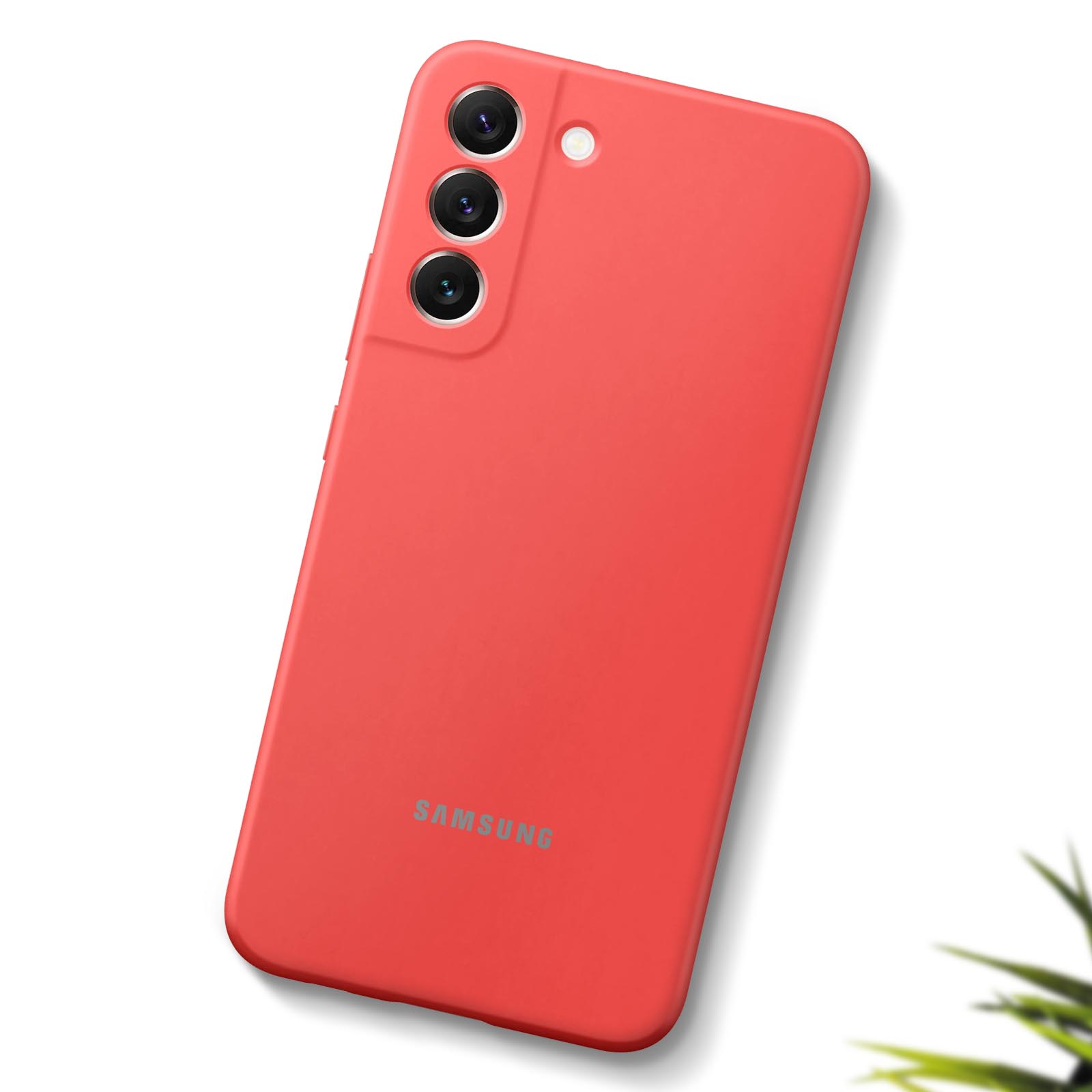 Funda Samsung Galaxy S22 Plus Original Samsung, Tacto Suave, Silicone Cover  - Coral - Spain
