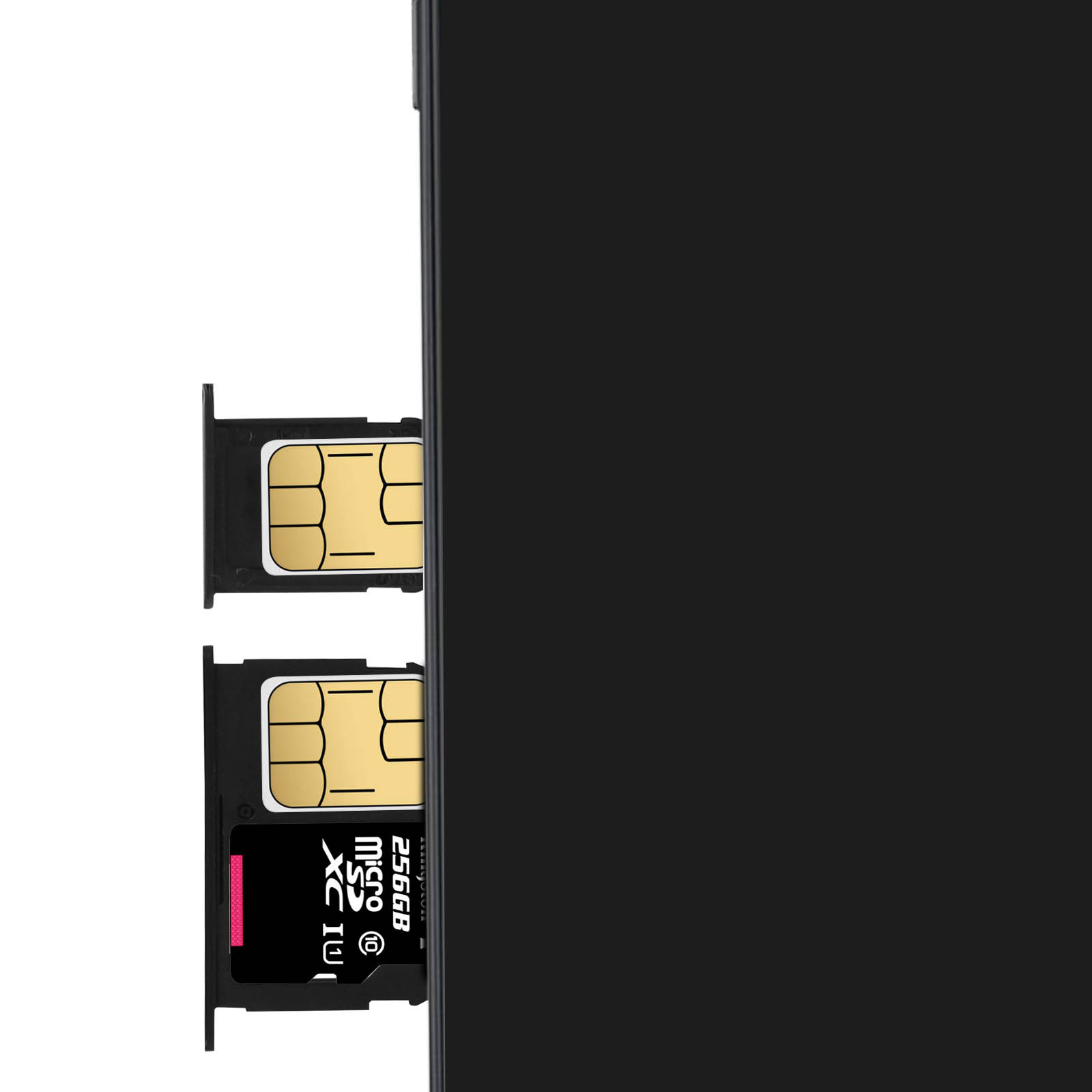 2x Tiroir adaptateur carte Nano SIM et carte Micro-SD + Carte Nano SIM de  remplacement - Noir p. Samsung Galaxy J3 2017 - Français